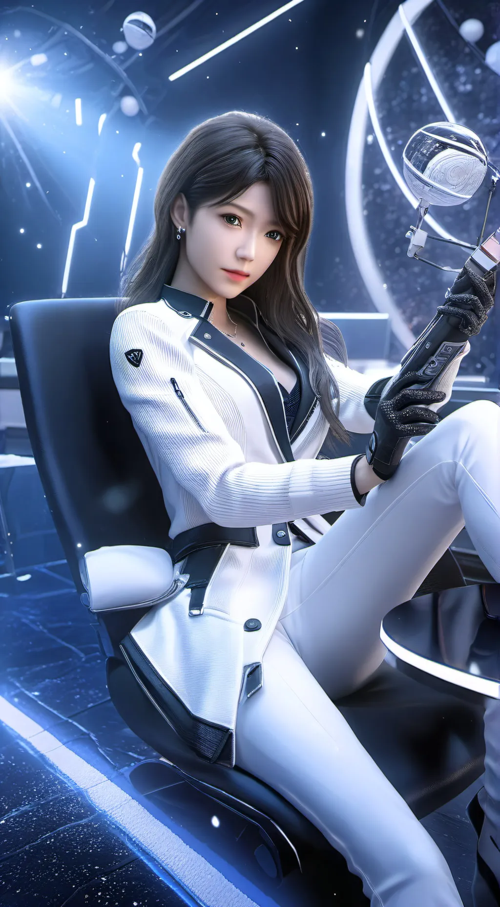 ai character: tv woman background