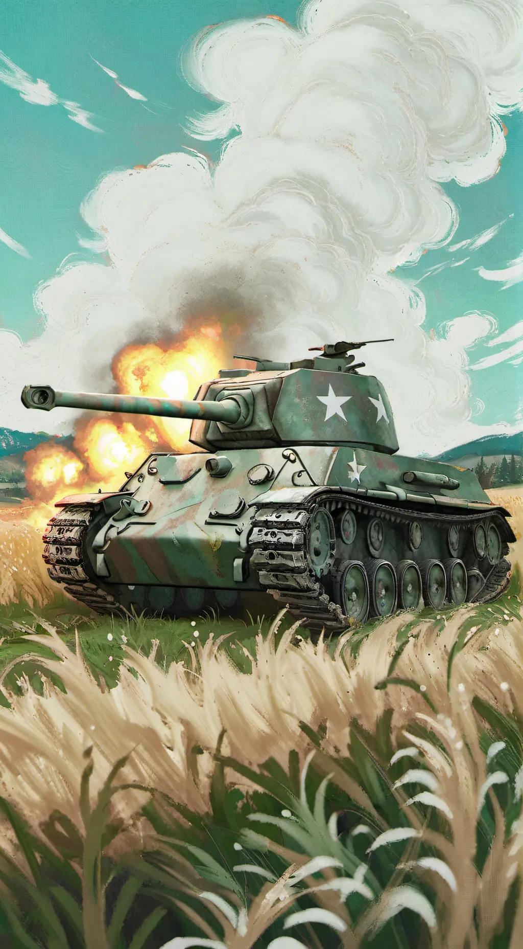 ai character: girls and tanks background