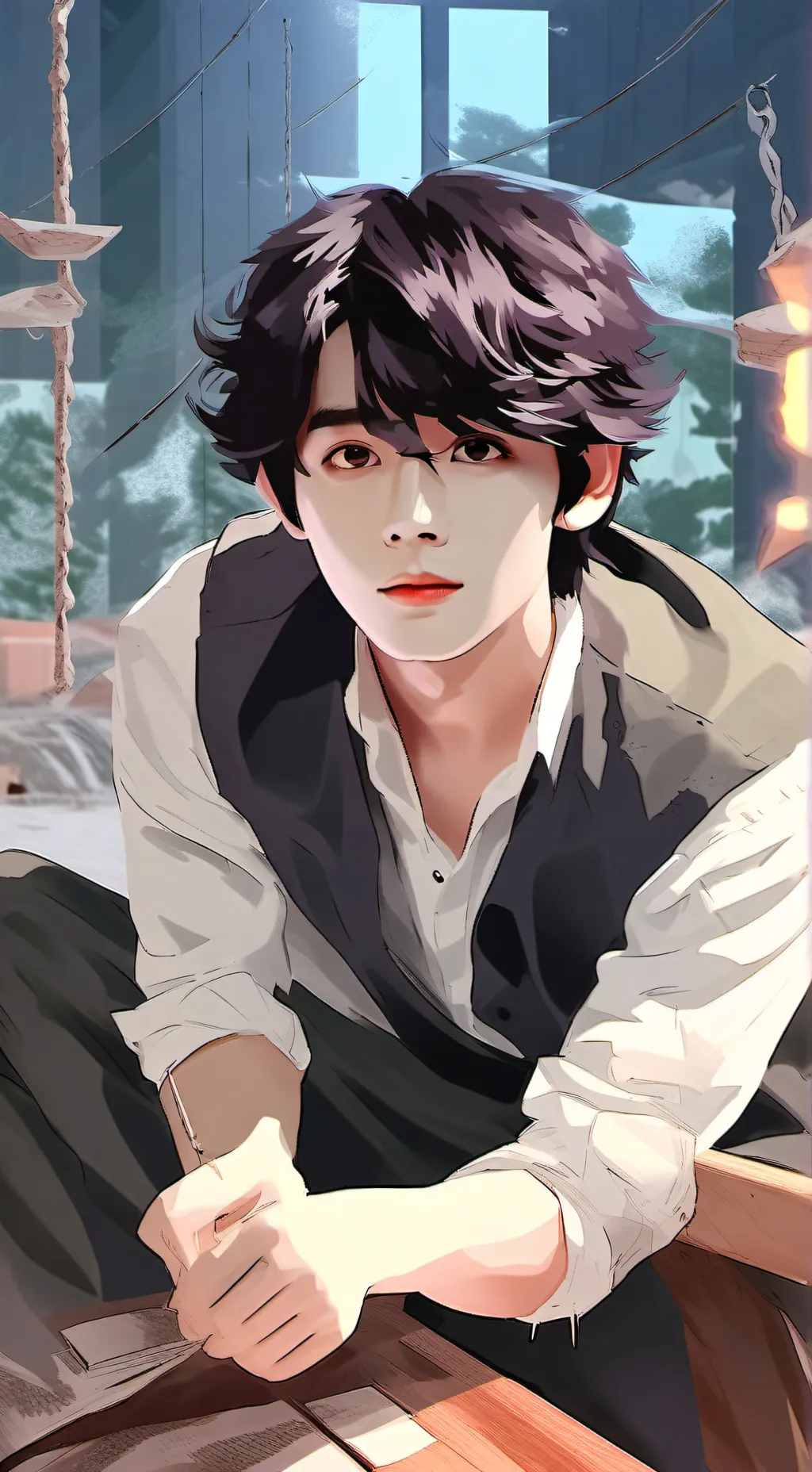 ai character: kim taehyung  background