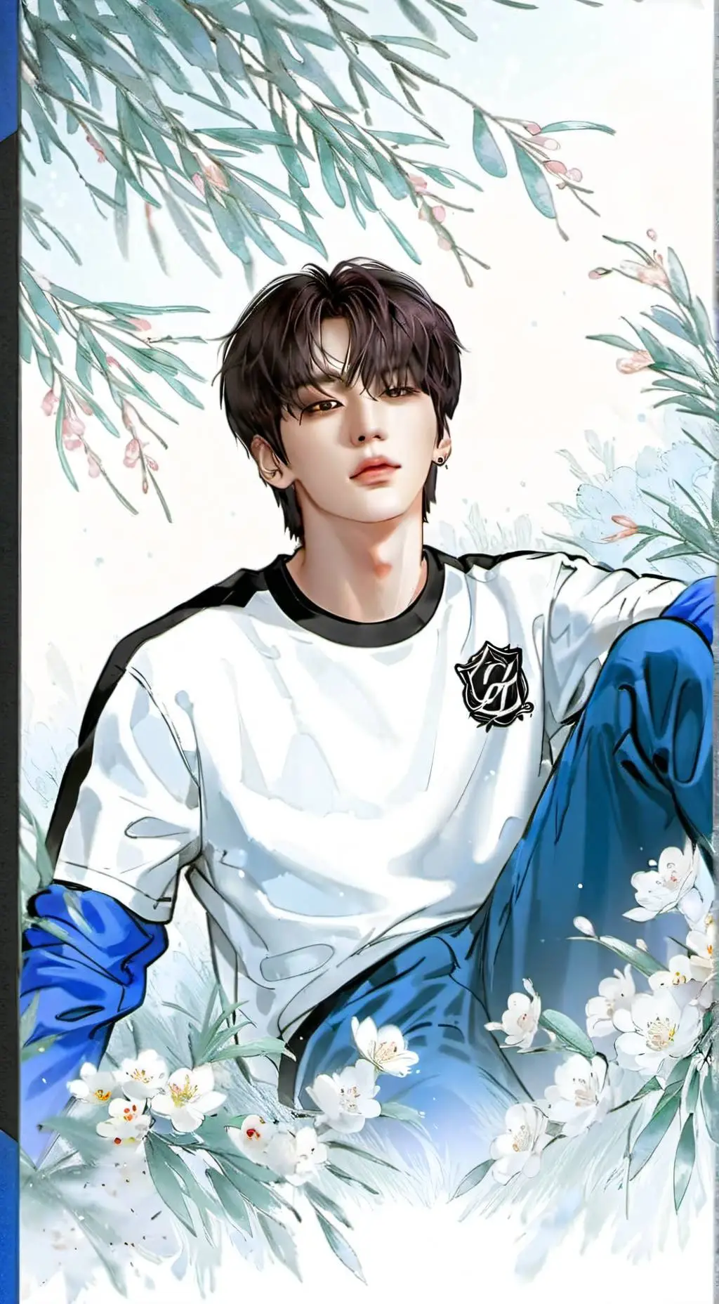 ai character: Hyunjin from skz background