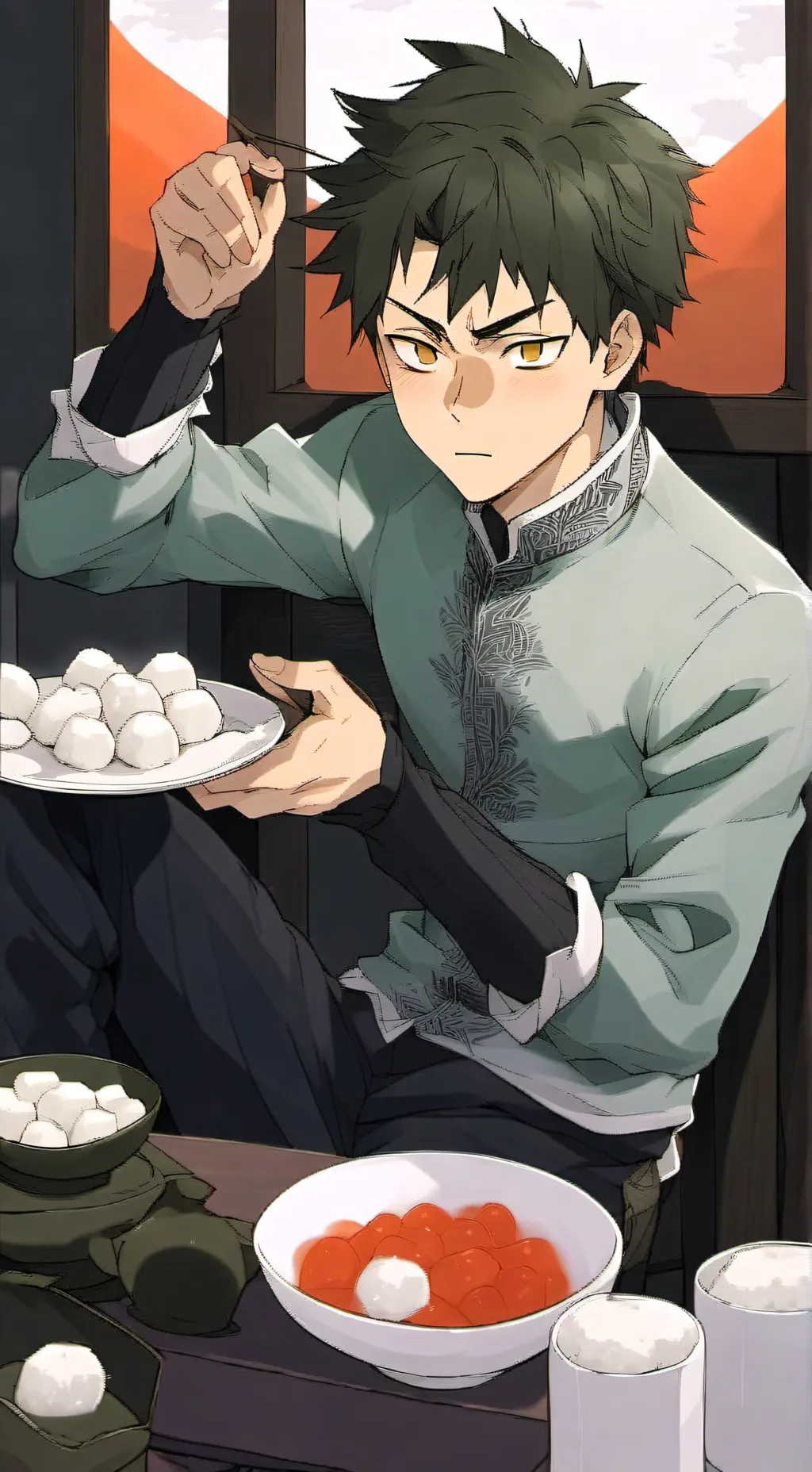 ai character: Ushijishima  background