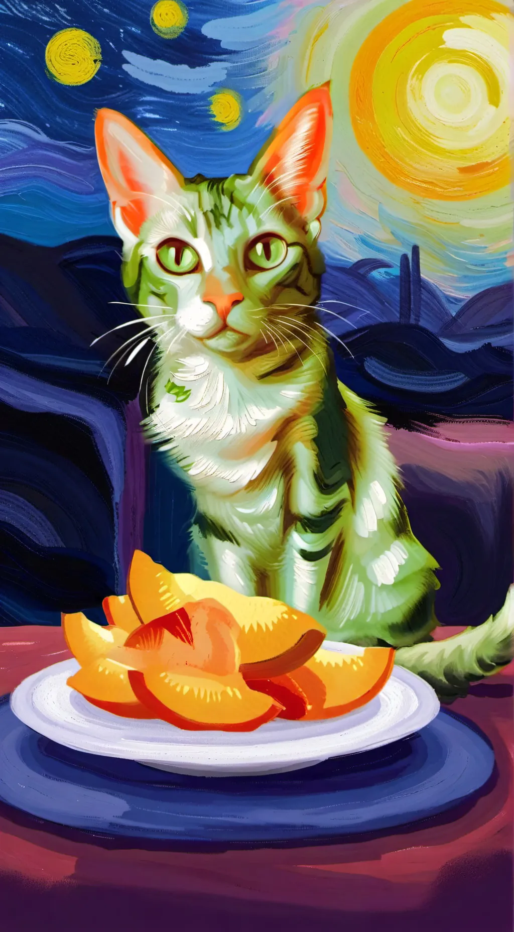 ai character: Gato Alien background