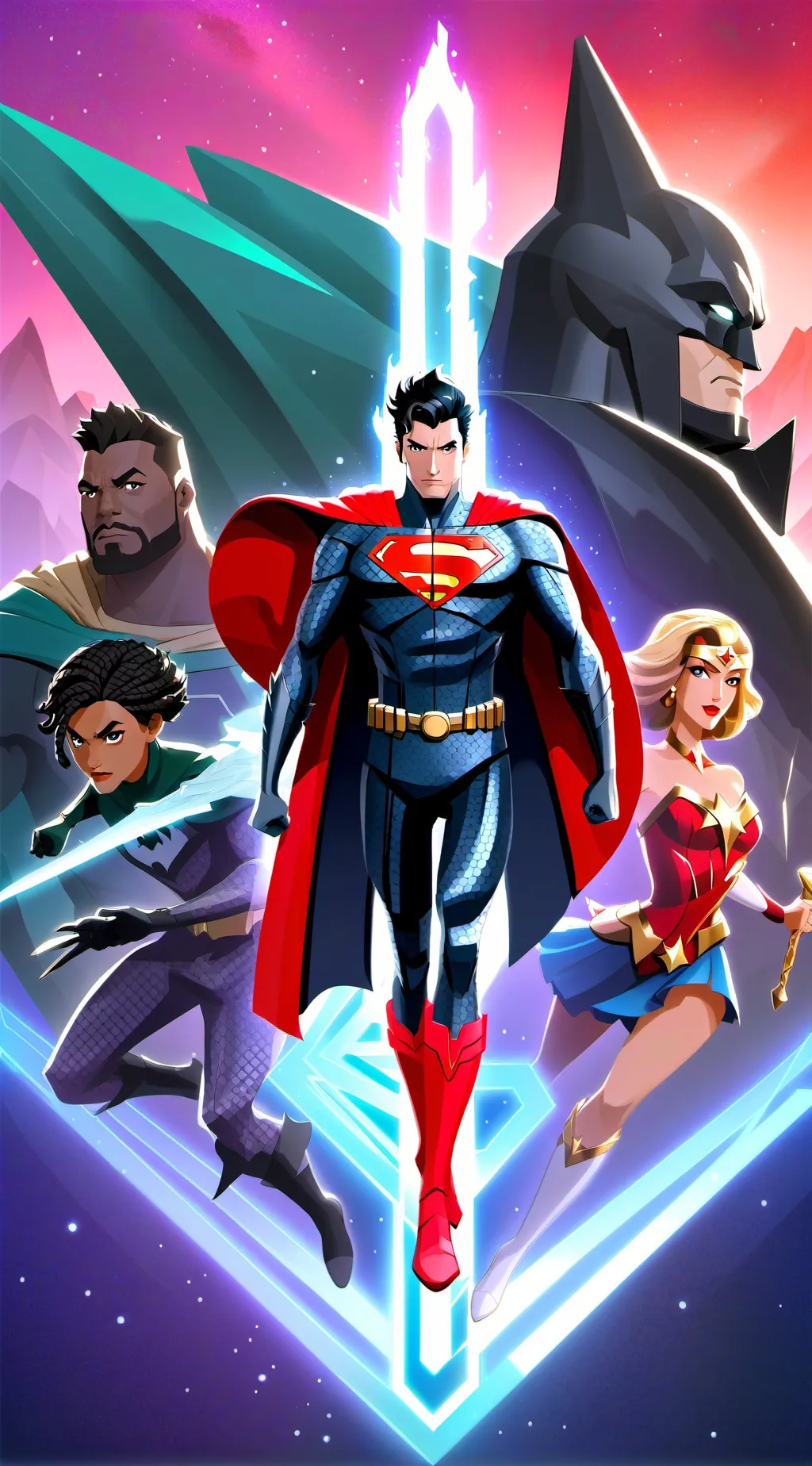 ai character: The Justice League background