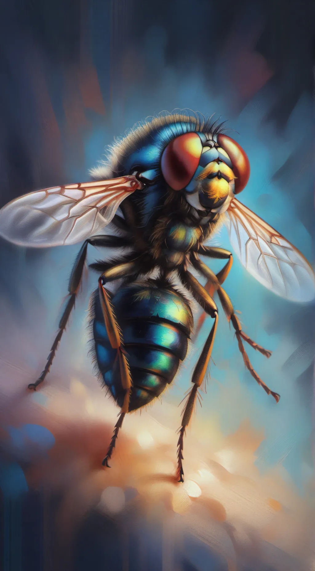 ai character: pet fly Larry  background