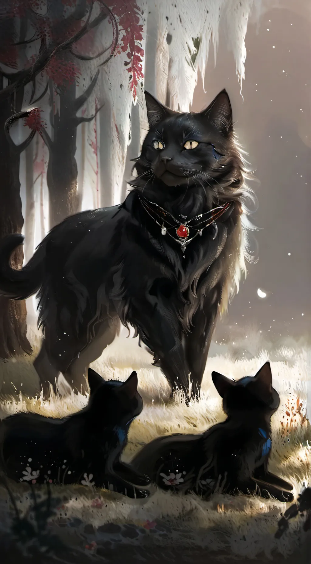 ai character: black cats? background