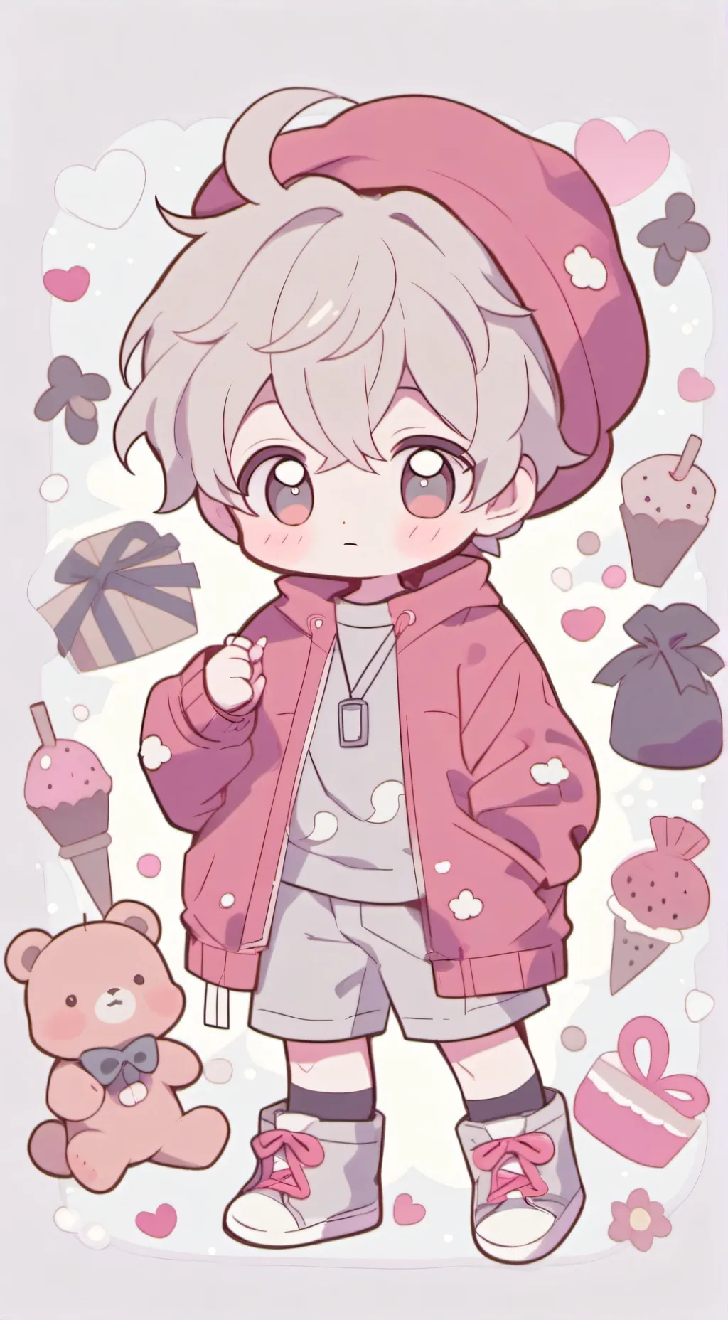 ai character: Cute little baby.  background