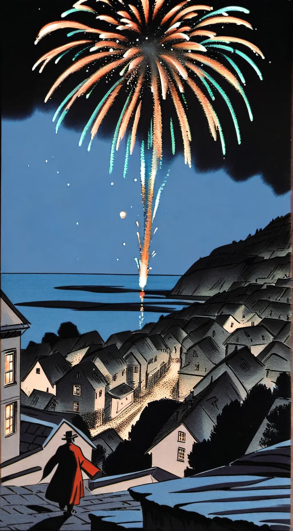 ai character: New years kiss background