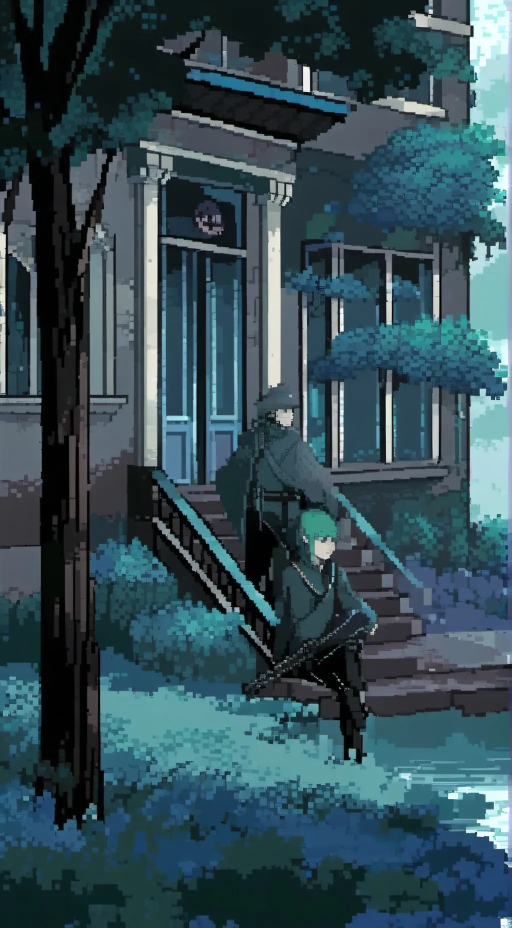 ai character: DW haunted house  background