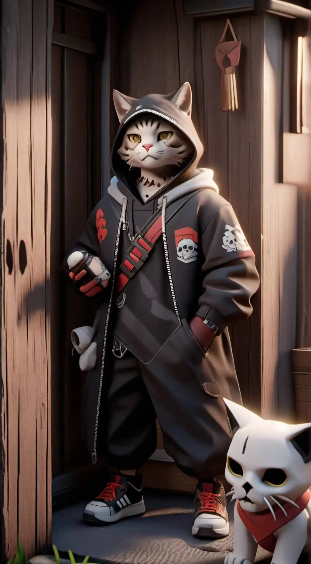 ai character: meow skulls  background