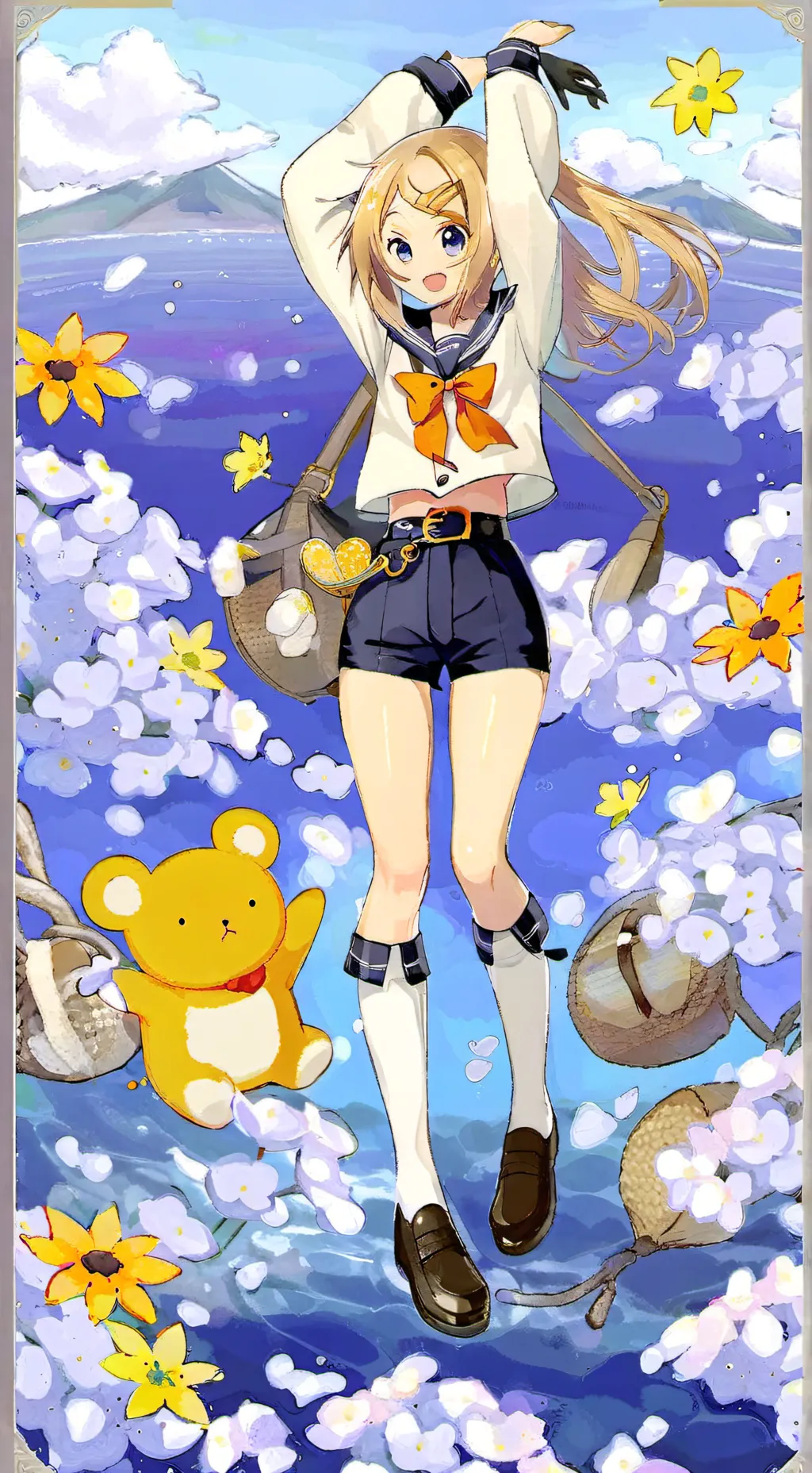 ai character: Kagamine rin vent background