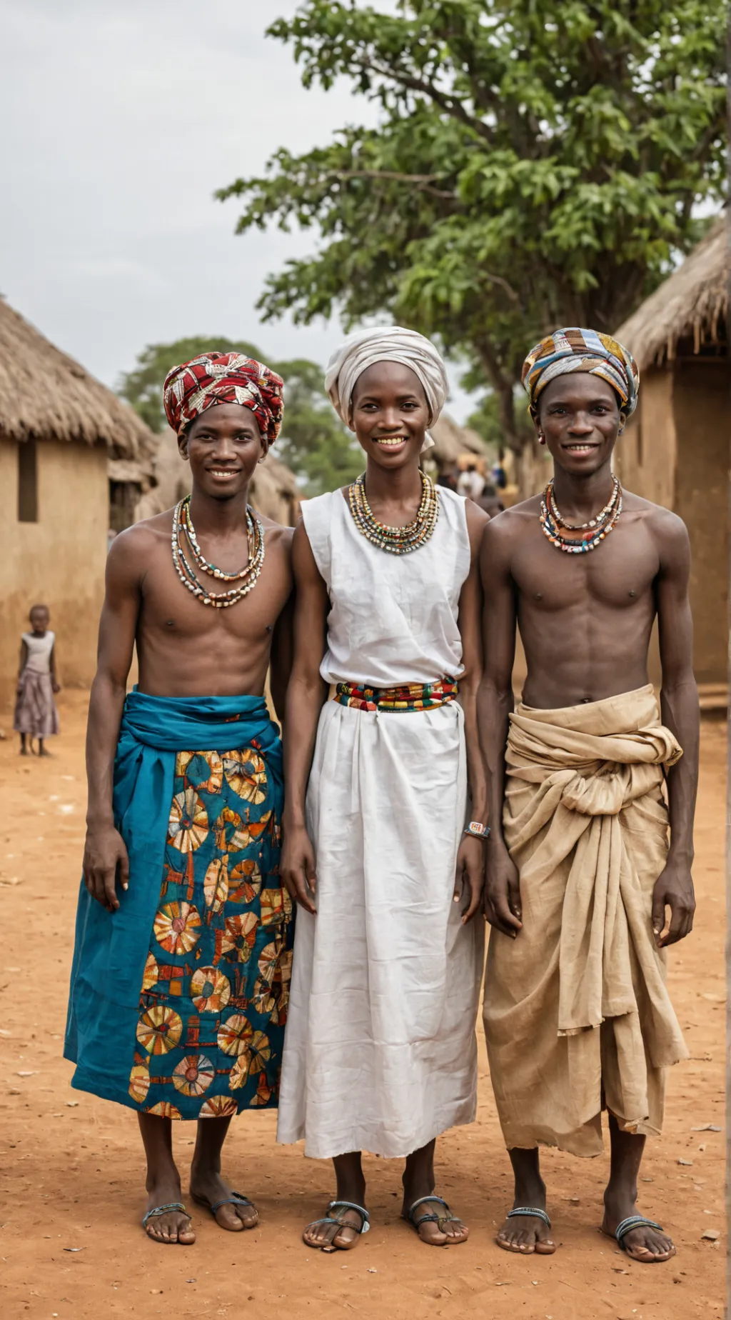 ai character: African Village background