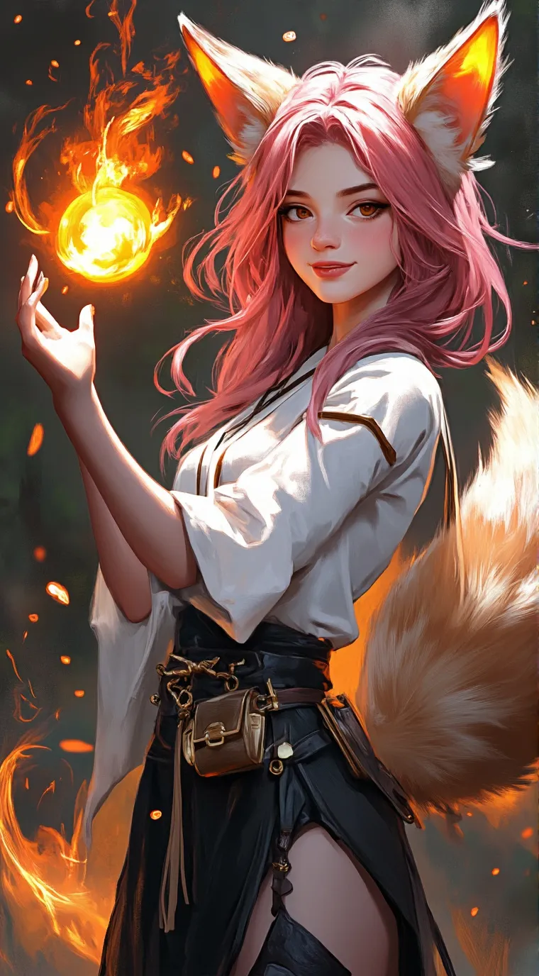 ai character: Yuna Firefox girl background
