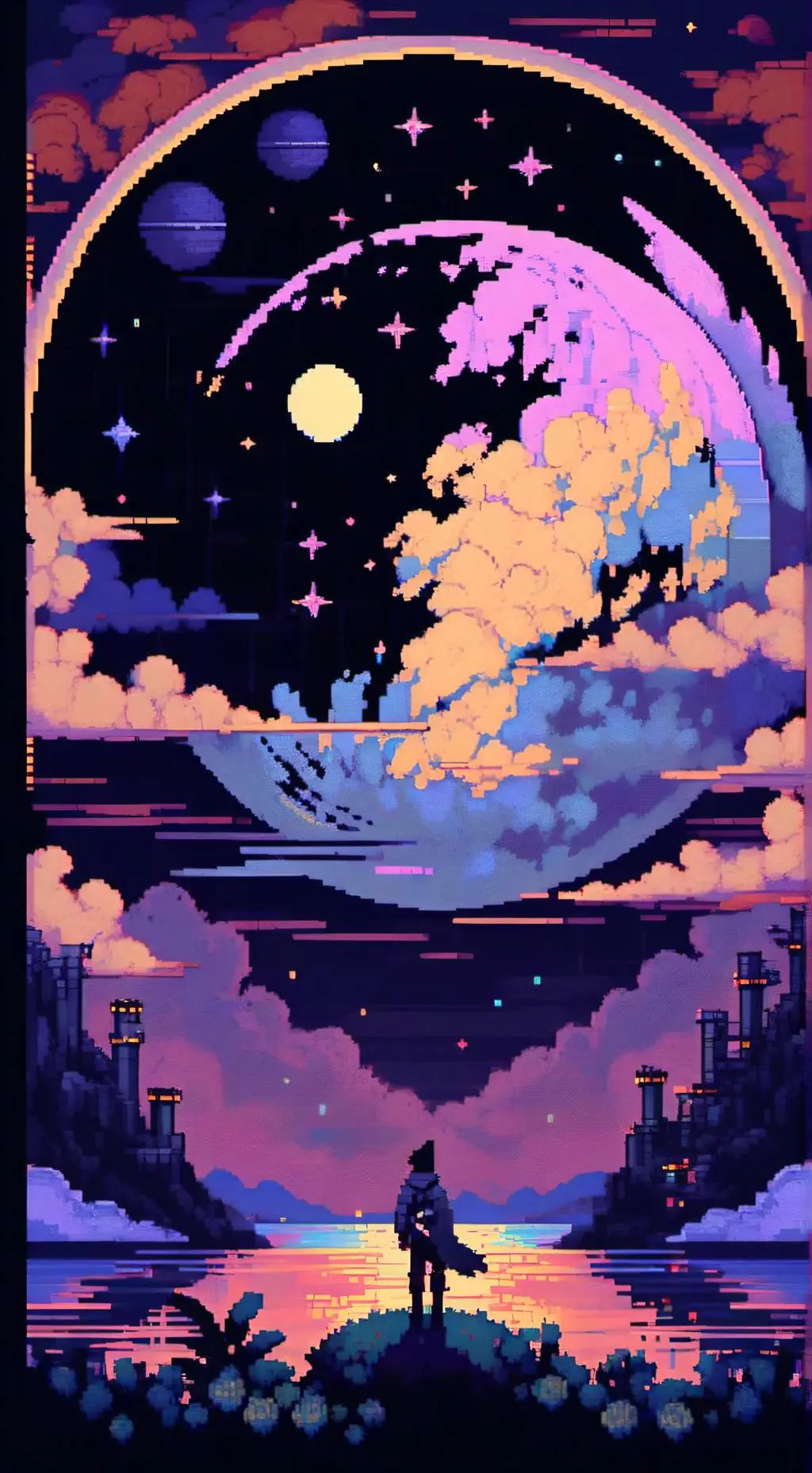 ai character: moon and sun au background