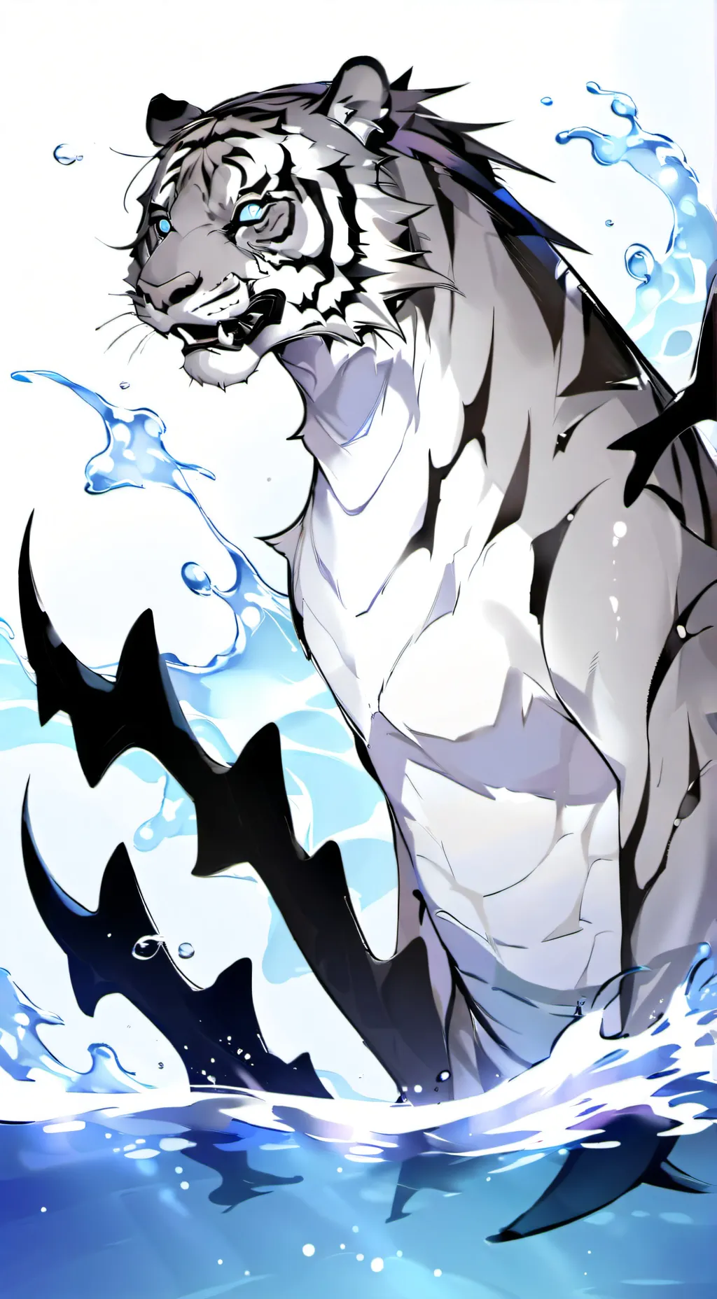 ai character: Tiger shark latex background