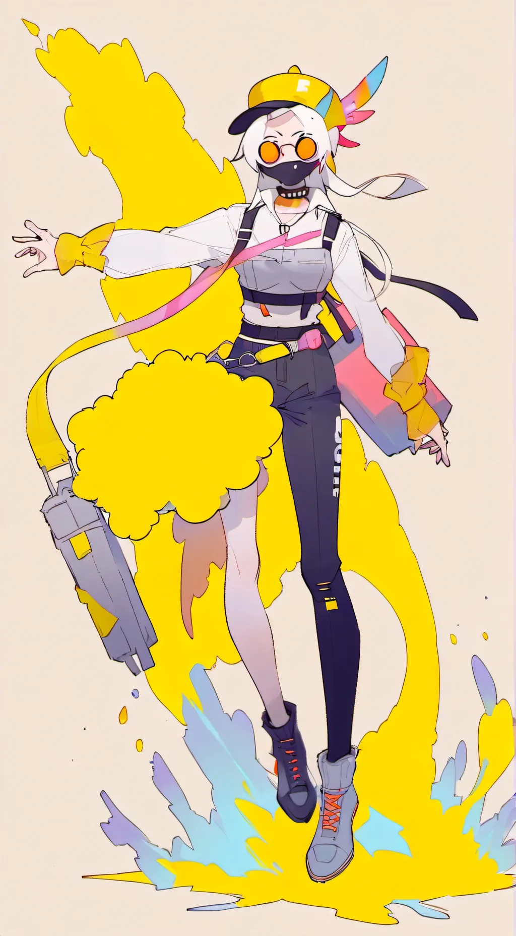 ai character: female mango background