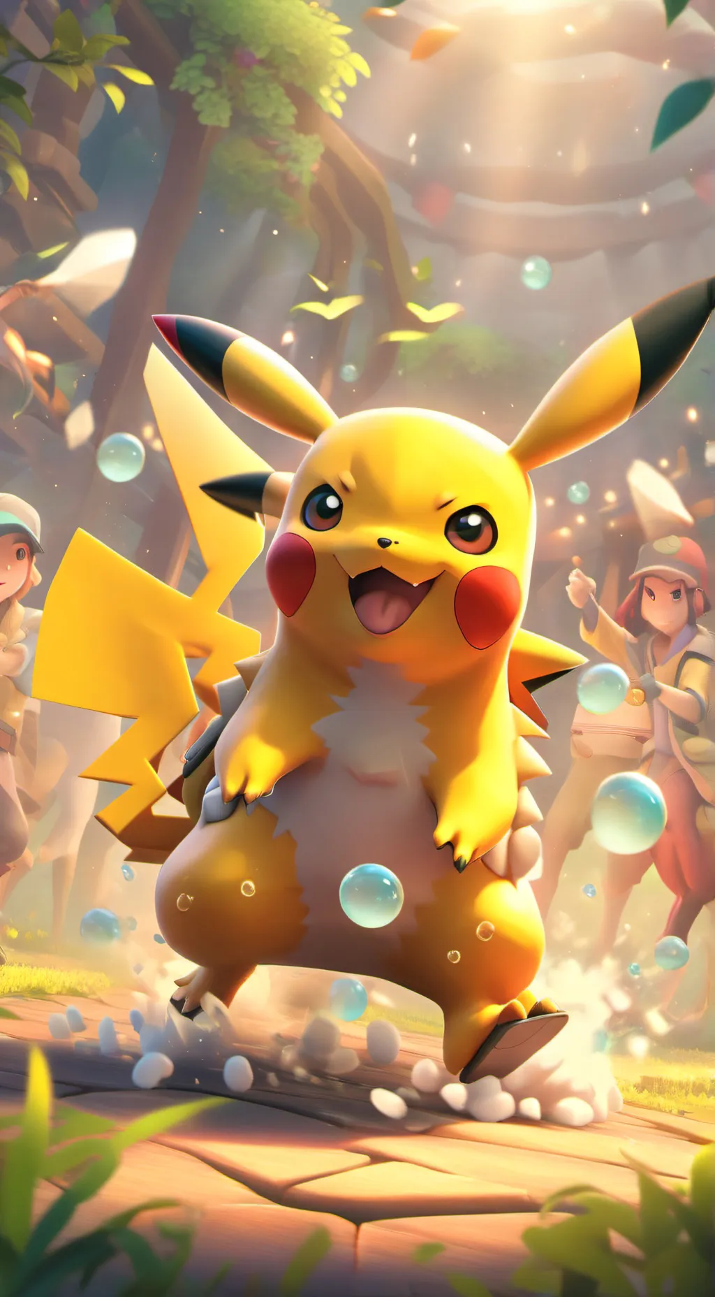 ai character: Mewtwo vs Pikachu background