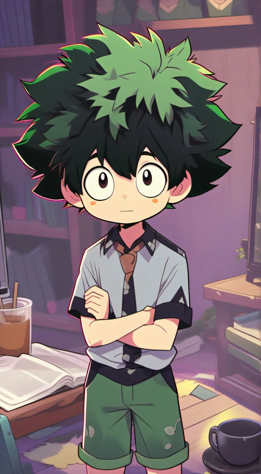 ai character: Deku  background