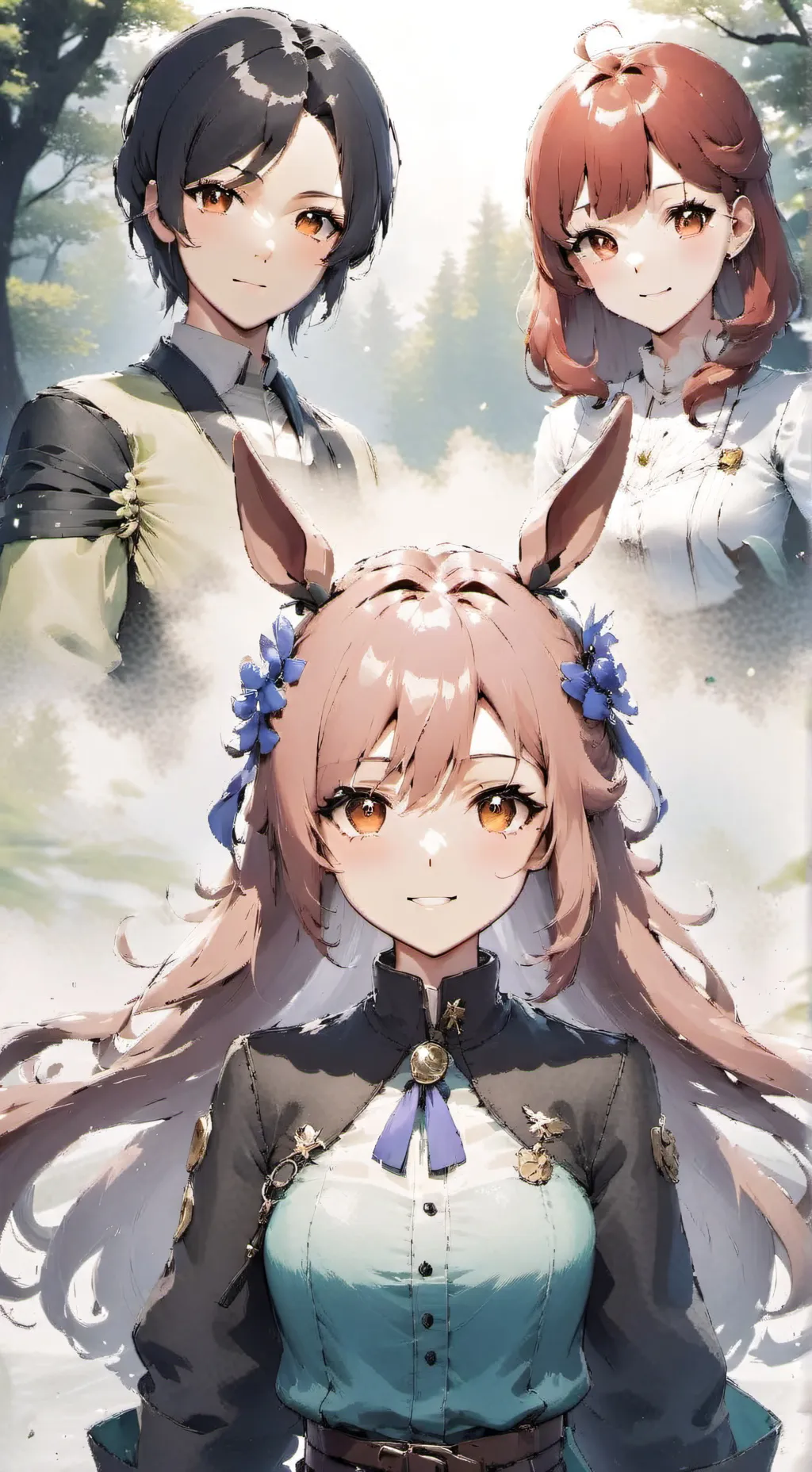 ai character: lisa,meky,simi. background