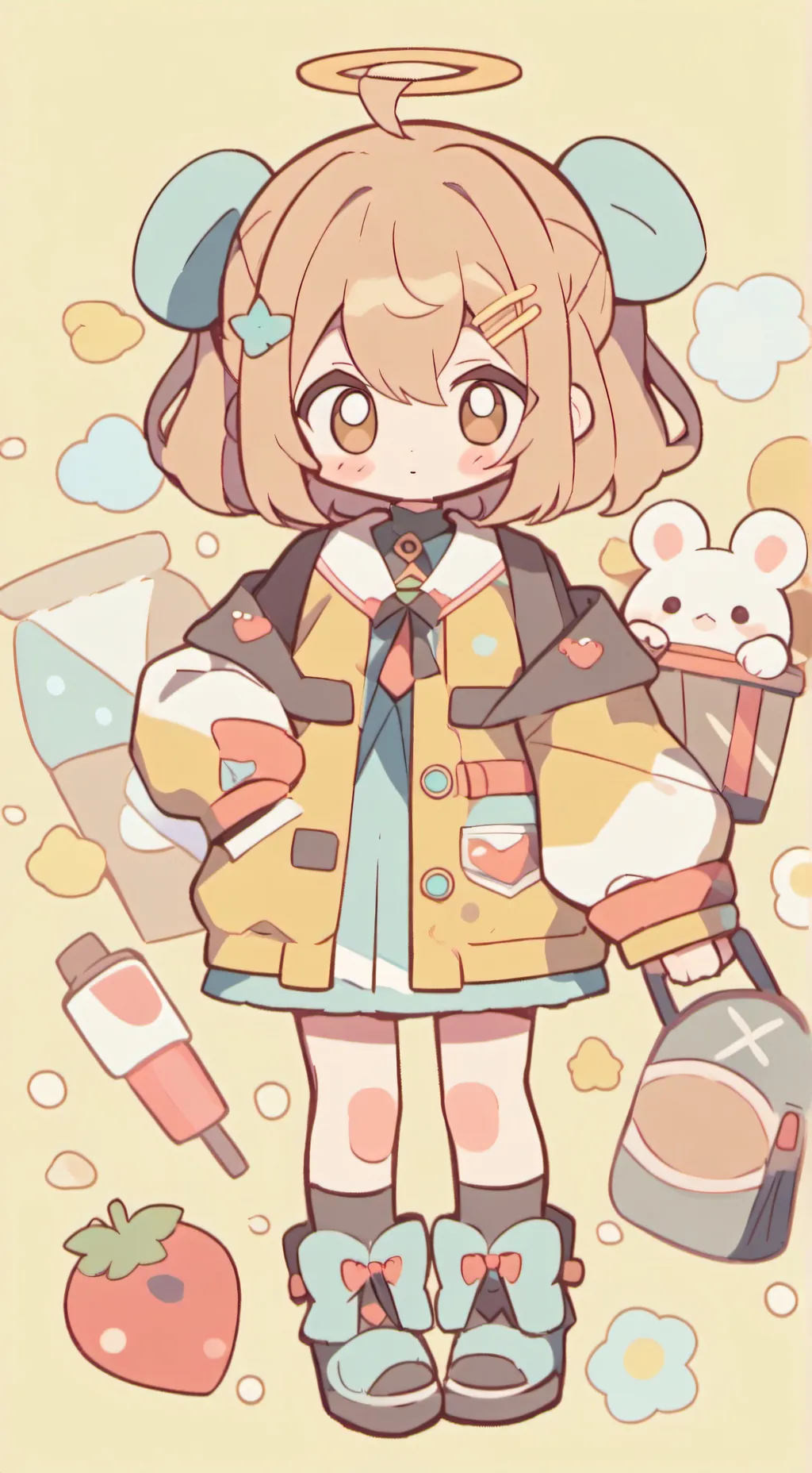 ai character: gray background