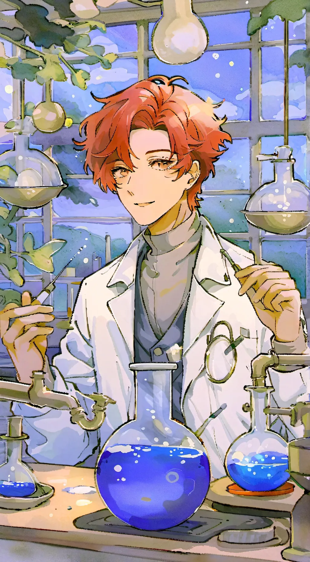 ai character: lab background