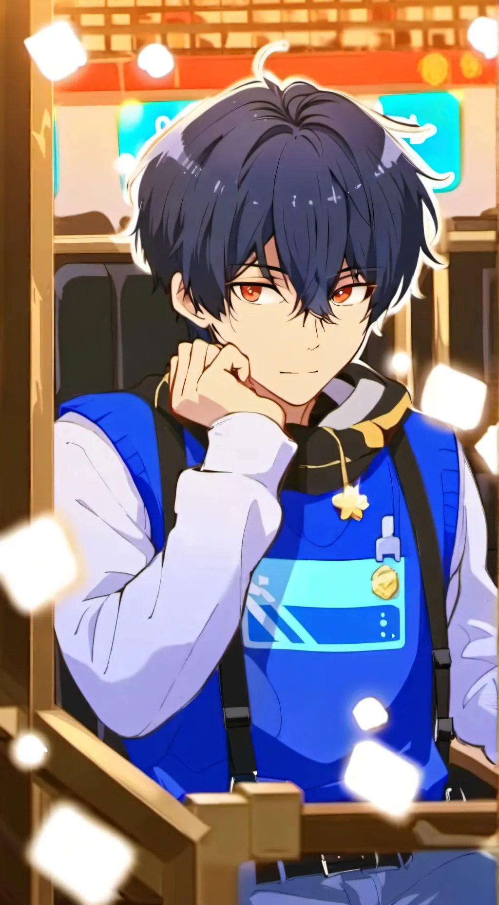 ai character: azure background