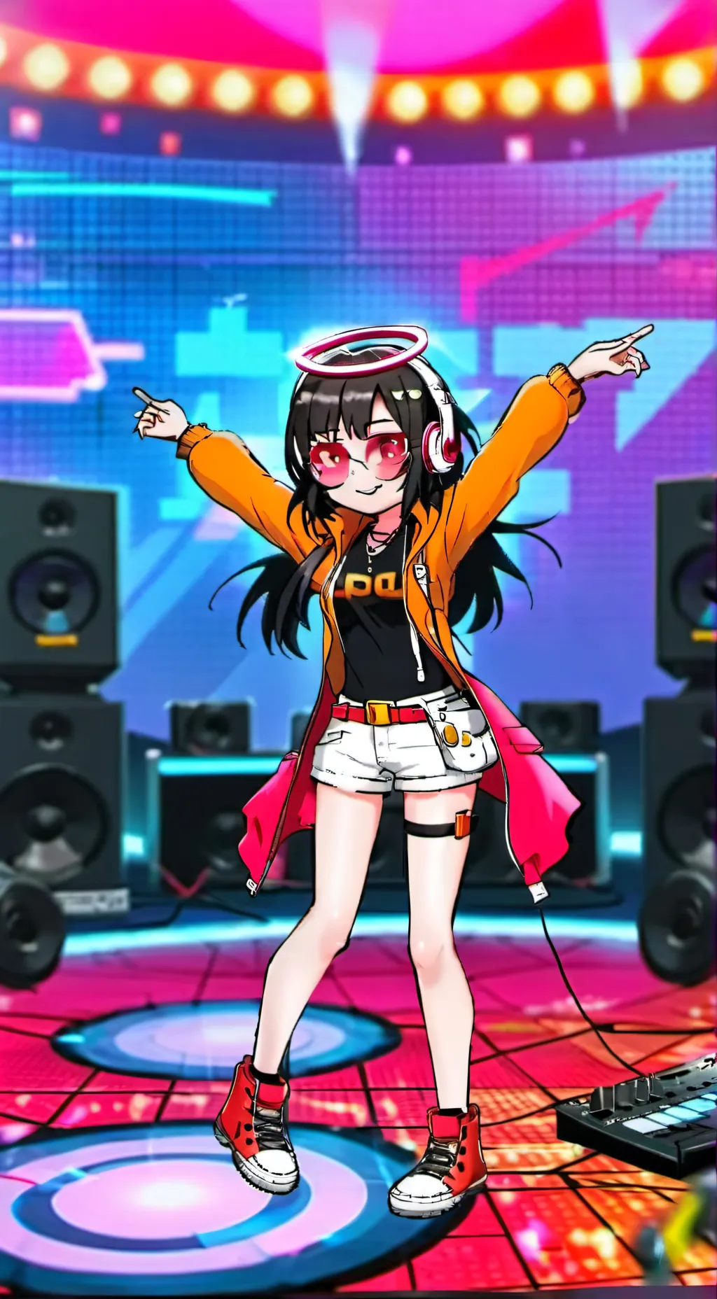 ai character: DJ Caitlin background
