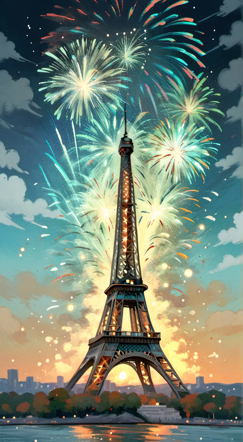 ai character: MD new years! background