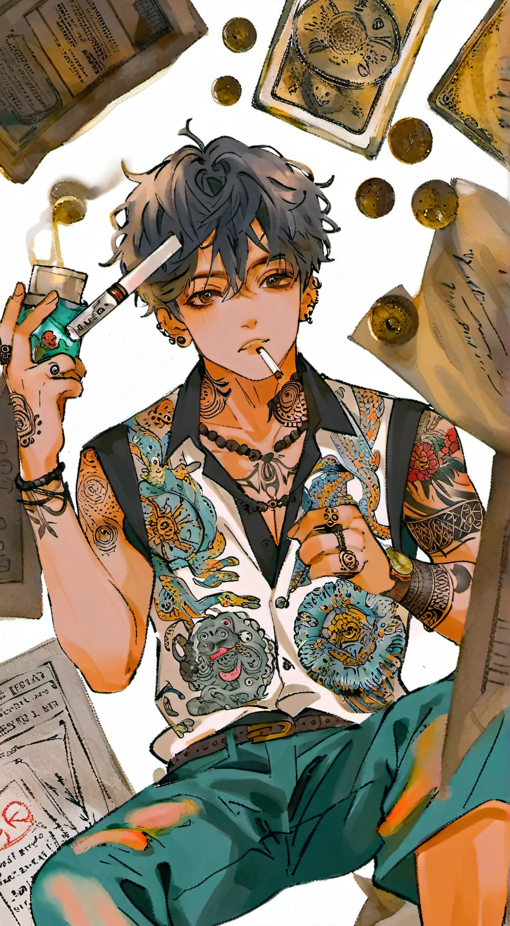 ai character: Evan lake  background