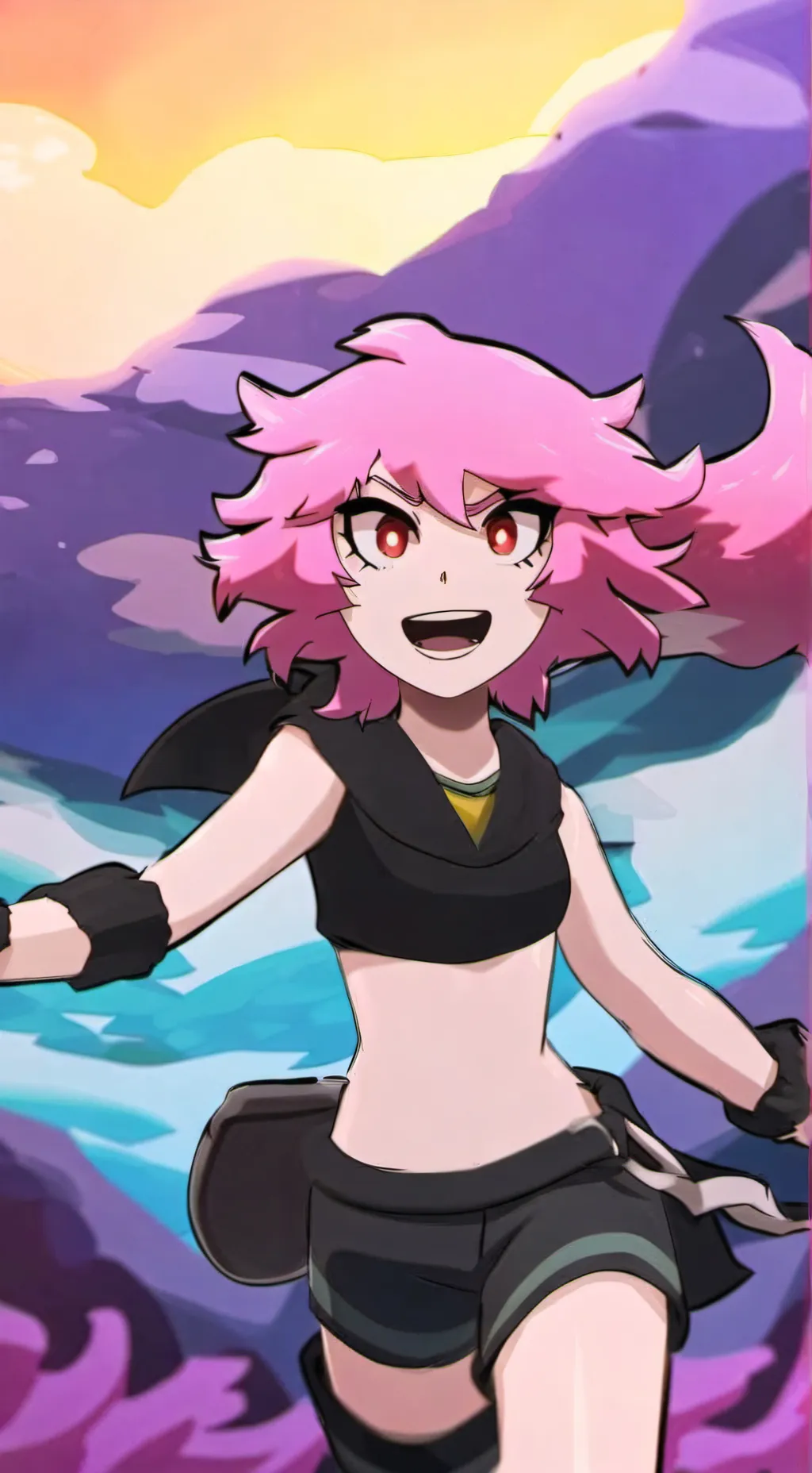 ai character: Mina ashido  background