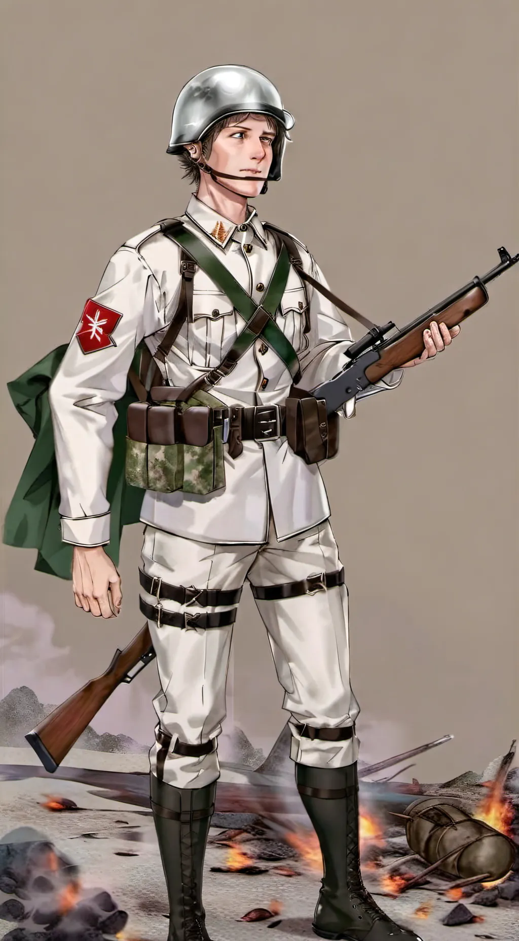 ai character: White ribbon troop background