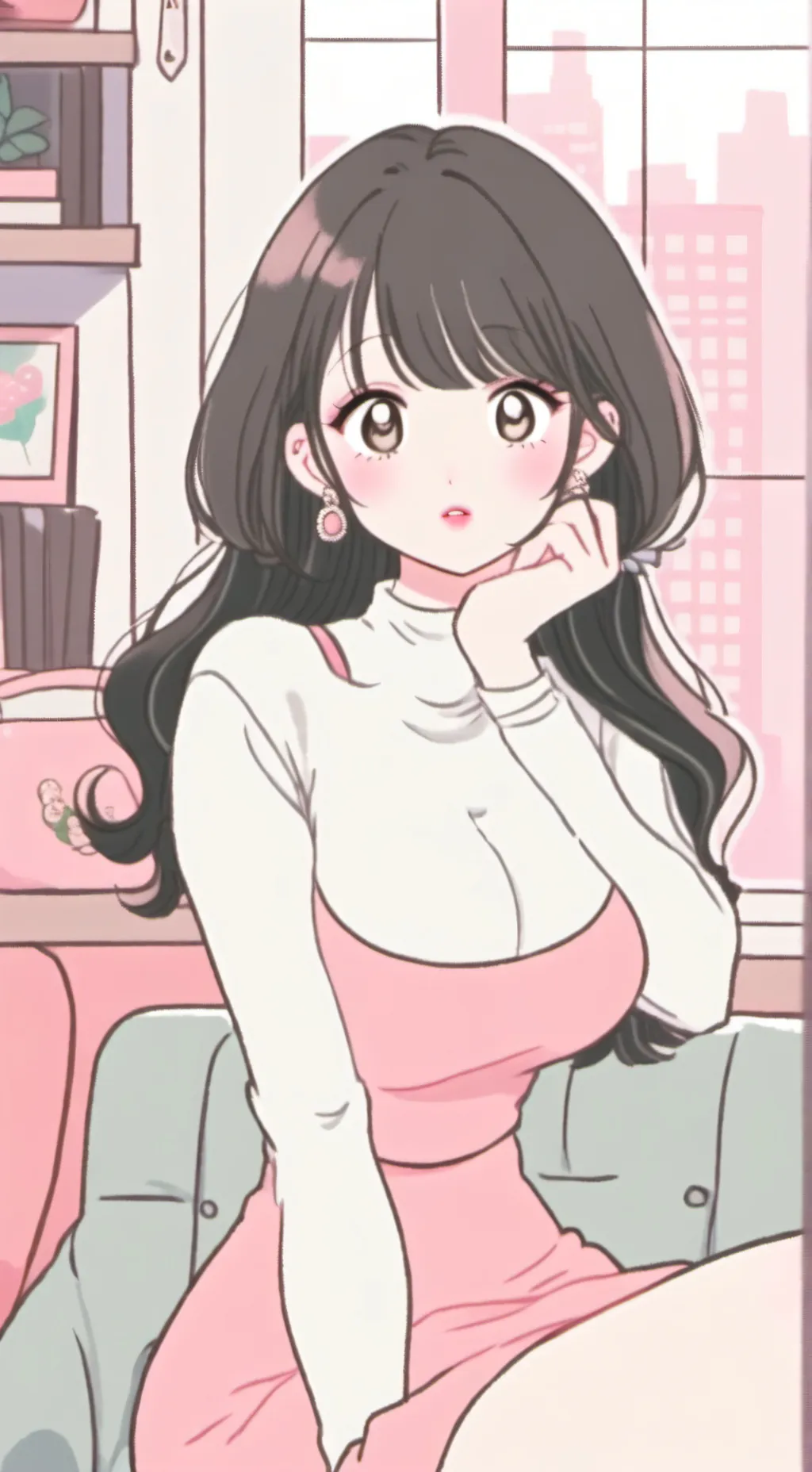 ai character: booby girl  background