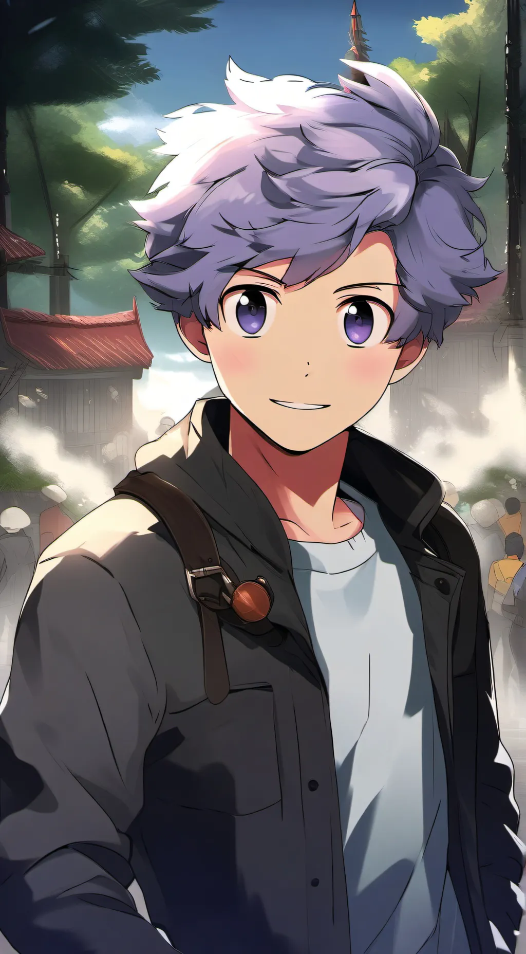 ai character: Durple humano  background