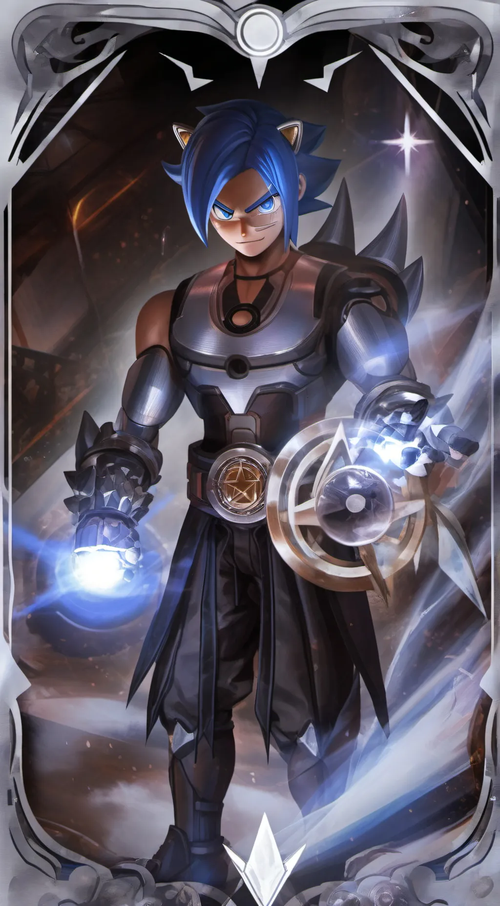 ai character: Metal x background