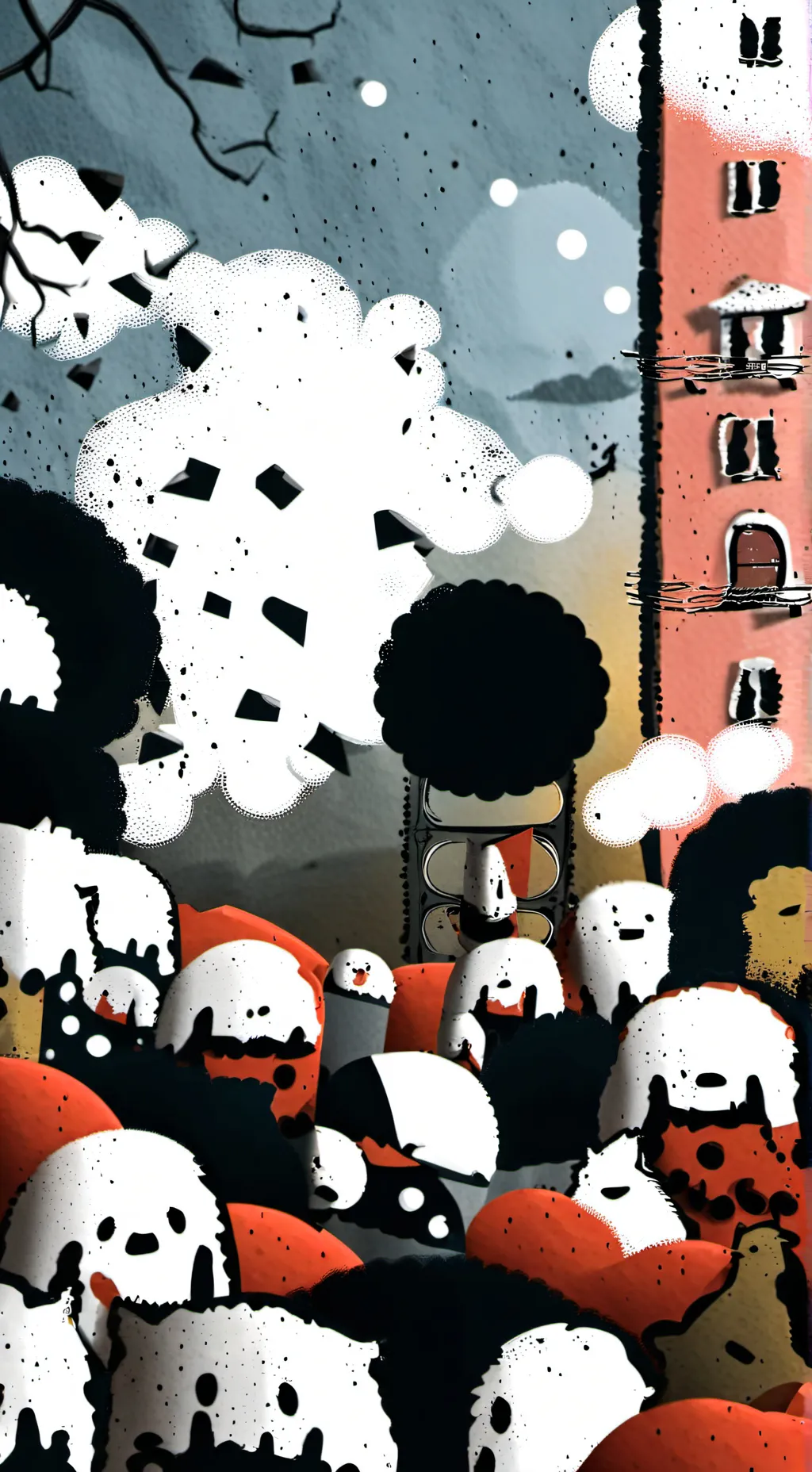 ai character: smiling critters  background