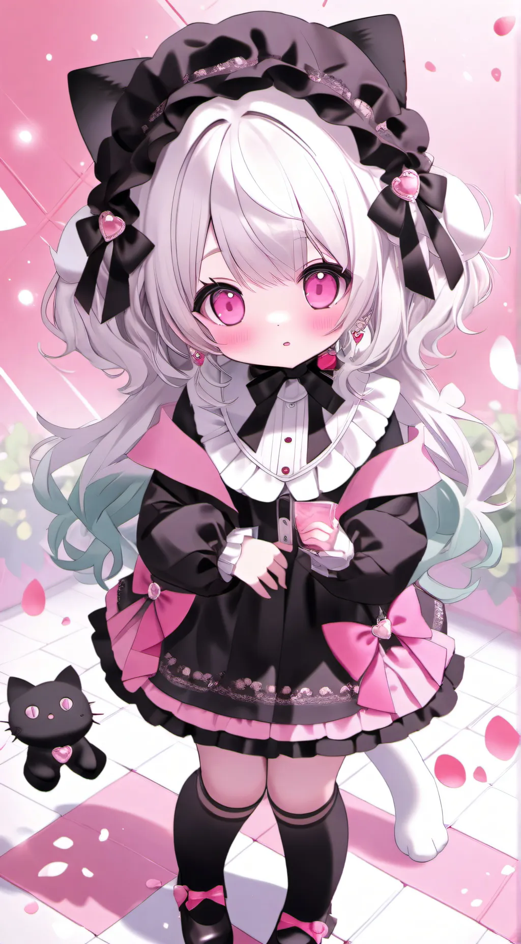 ai character: Baby cat girl background