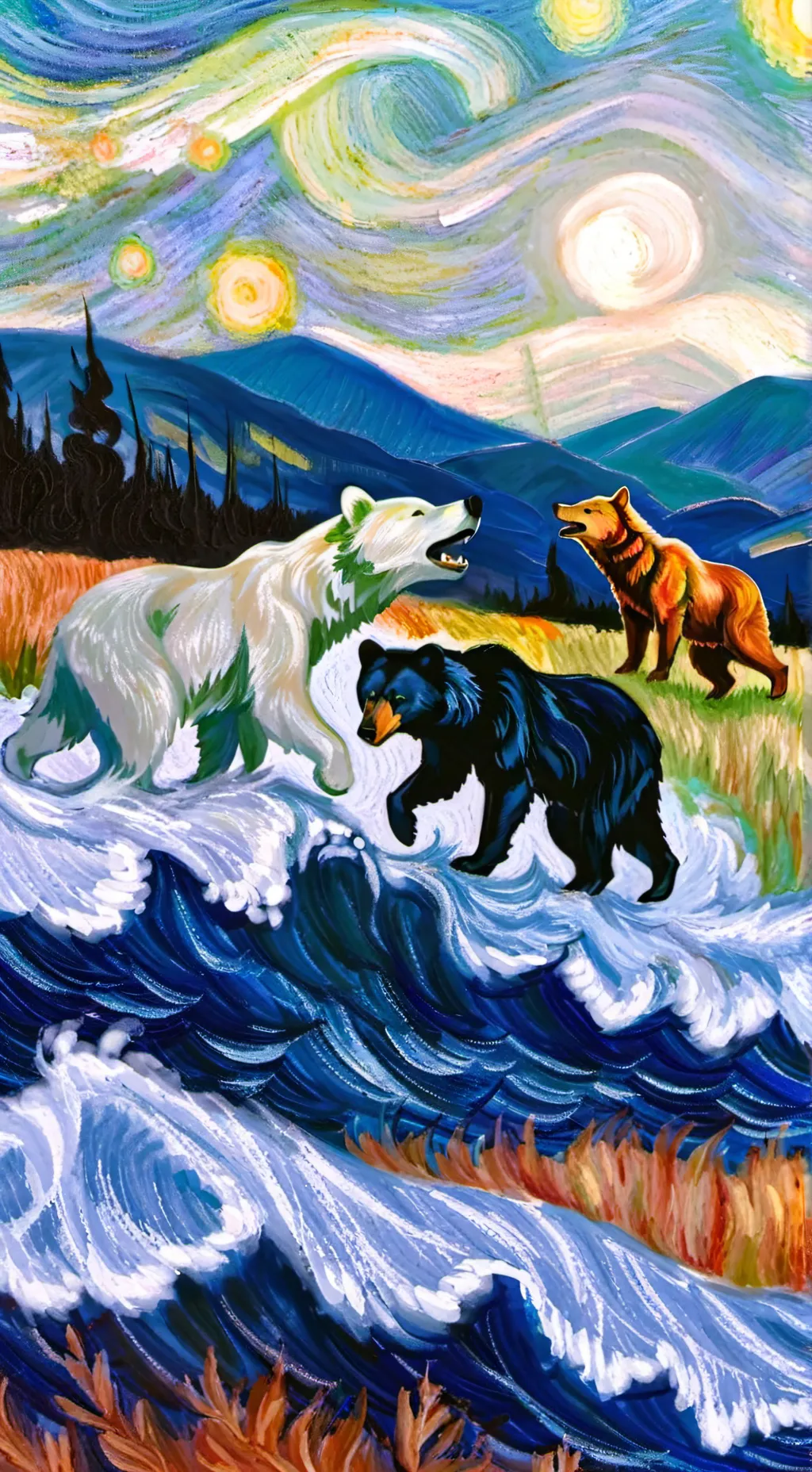 ai character: Mha,bears or wolfs background