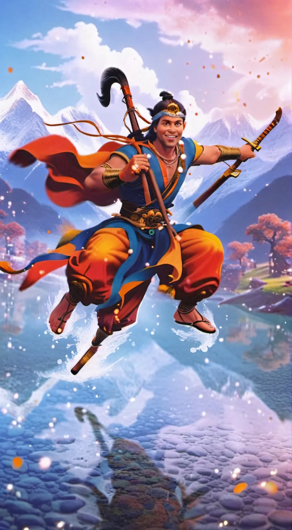 ai character: surf ninja background