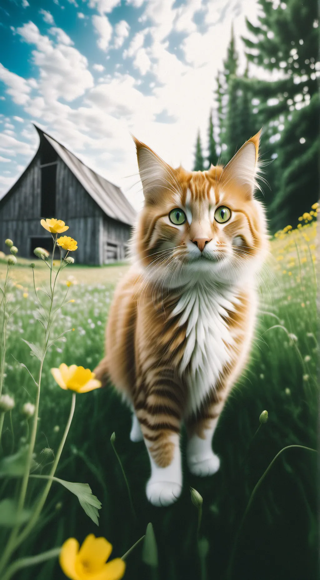 ai character: garden cat background