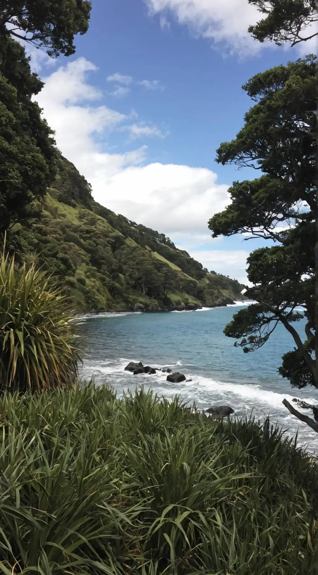 ai character: Camp waipu cove background