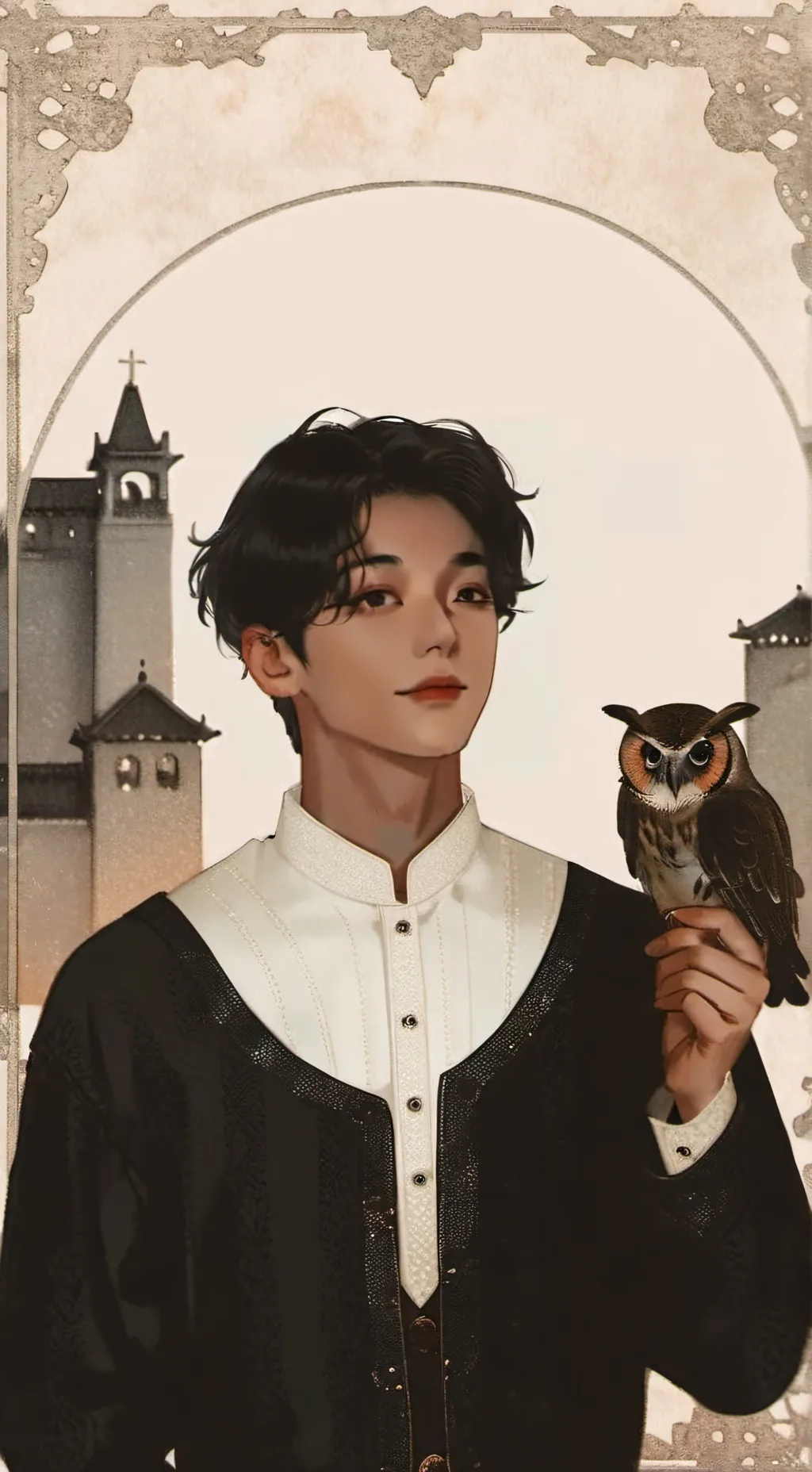 ai character: Año nuevo con Tae background