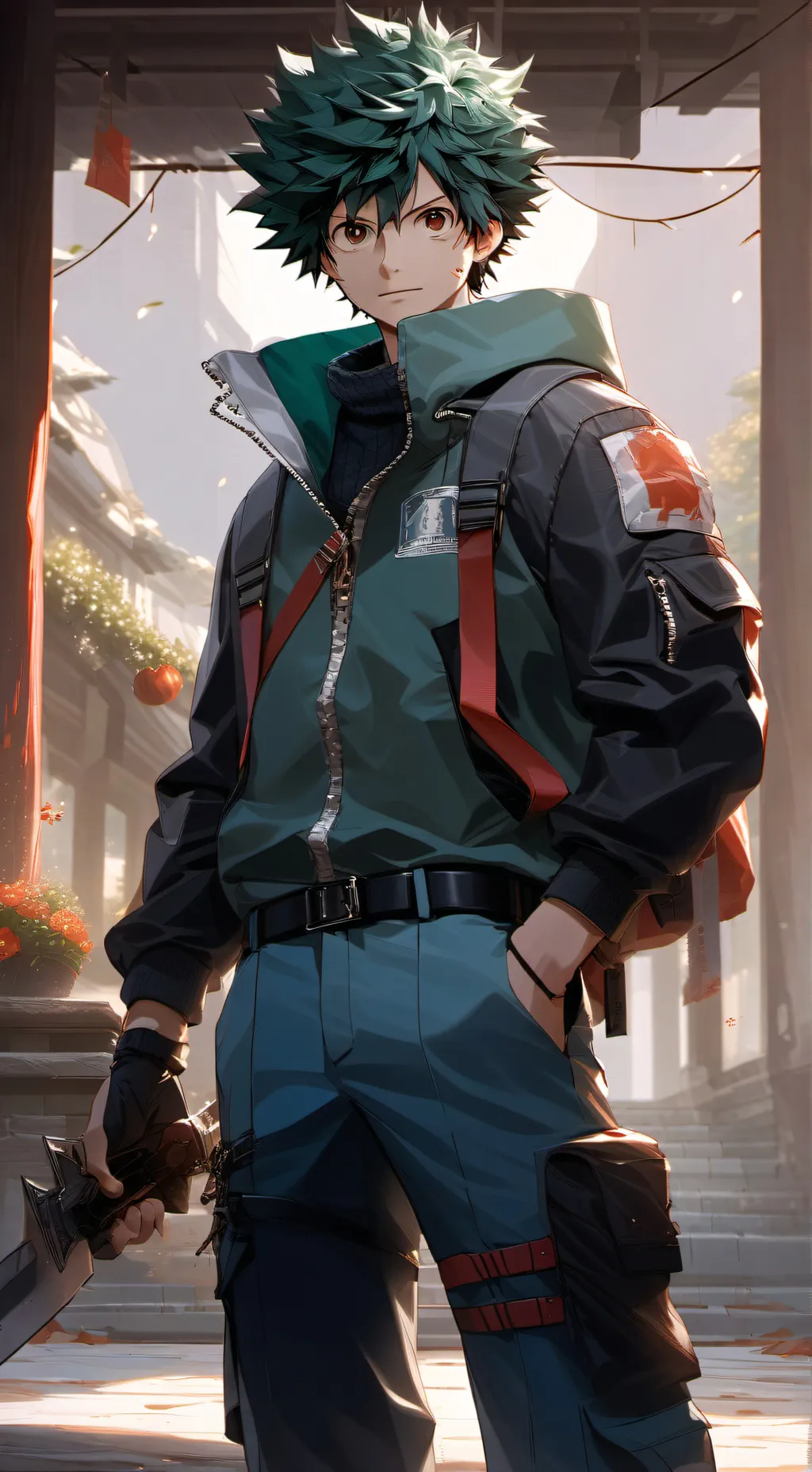 ai character: MHA Deku background