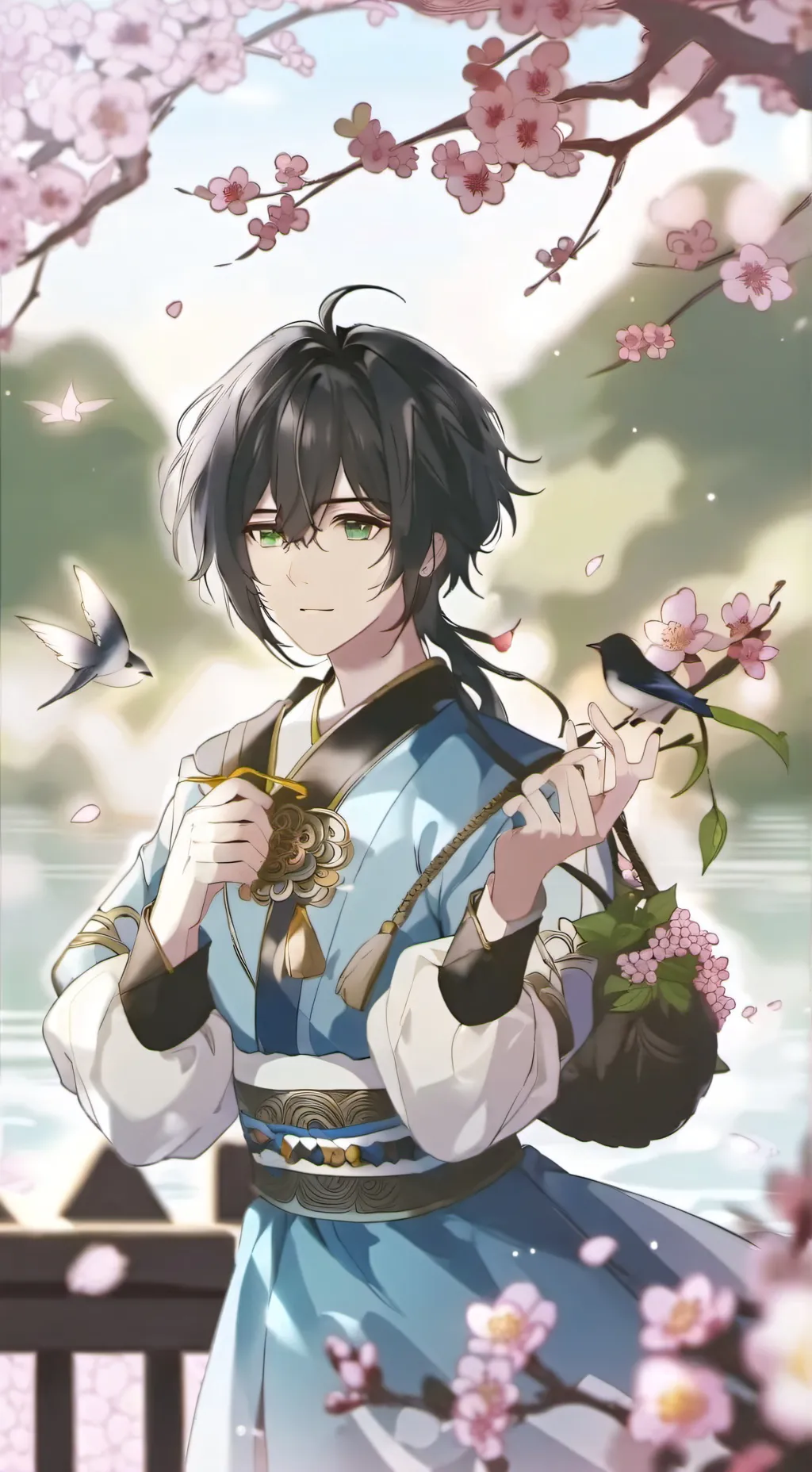 ai character: Tanjiro  background