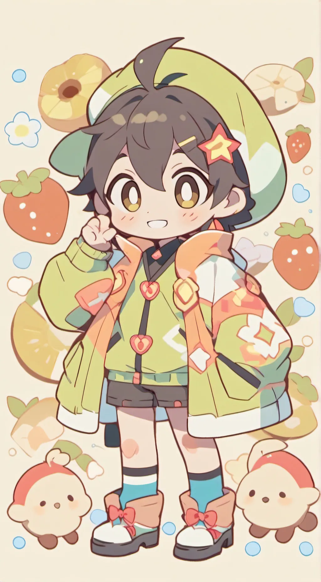 ai character: Smg4 crew...Smiley background