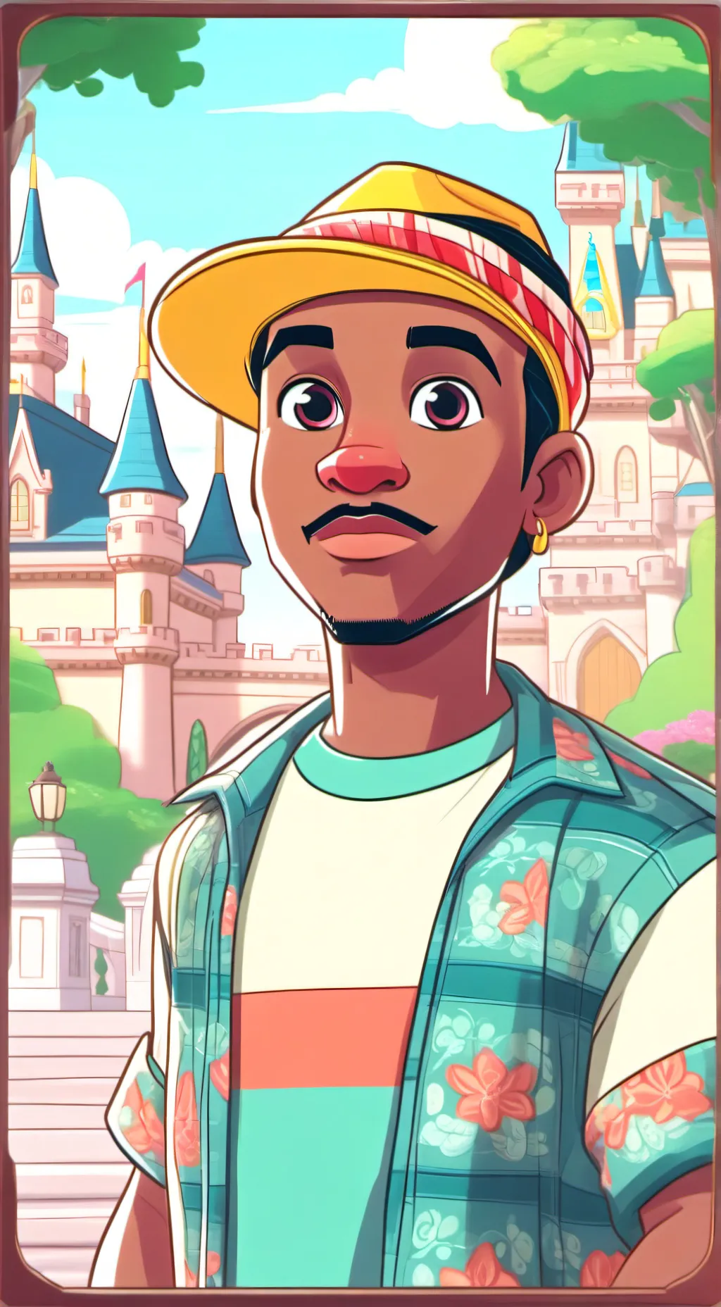 ai character: rich boy  background