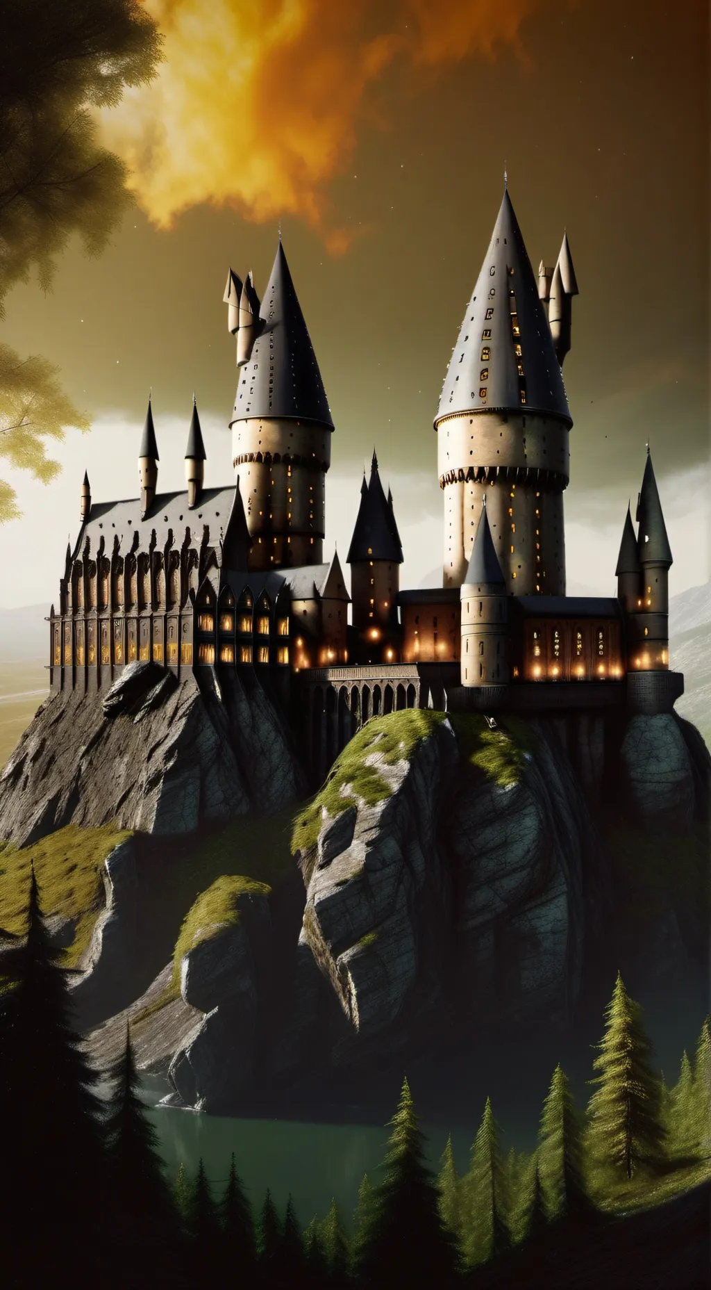 ai character: Hogwarts  background