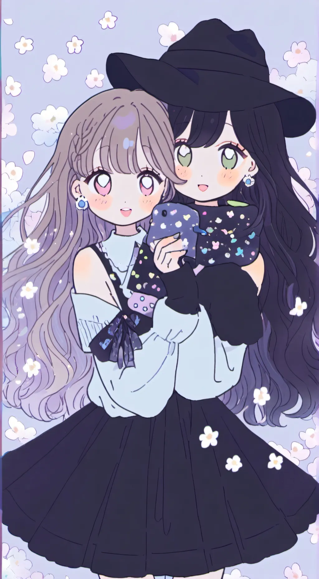 ai character: lily and Emily  background