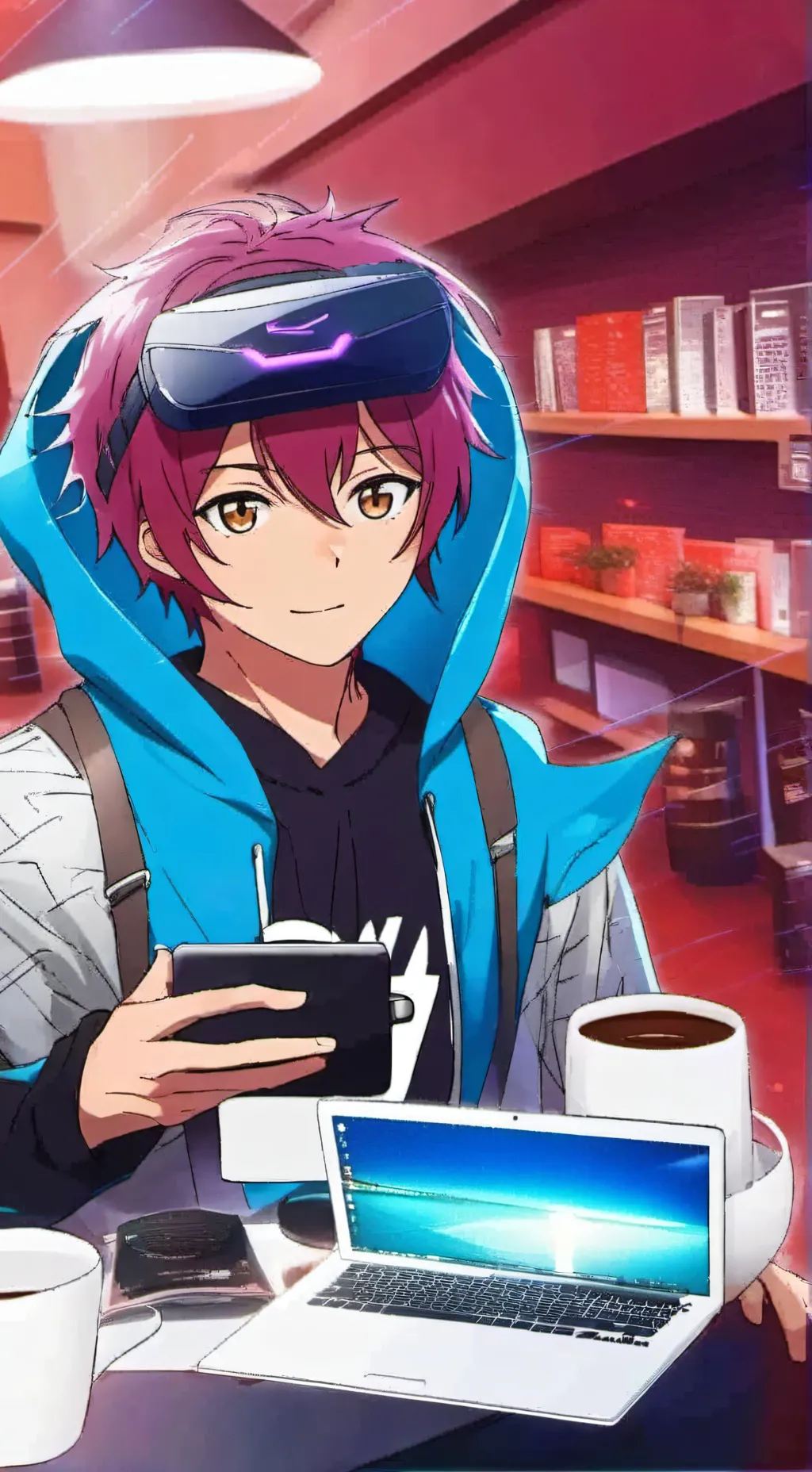 ai character: The Tech-Savvy Barista background