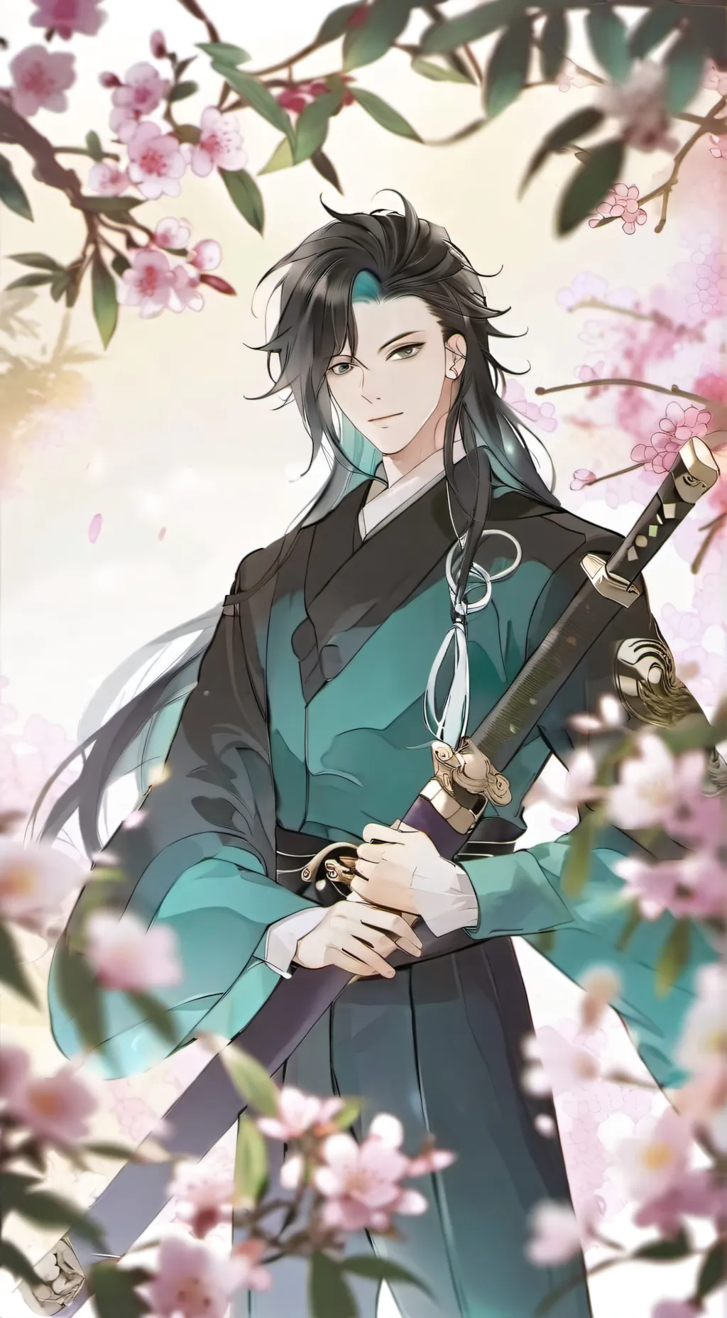 ai character: Muichiro🫶🩵🖤 background