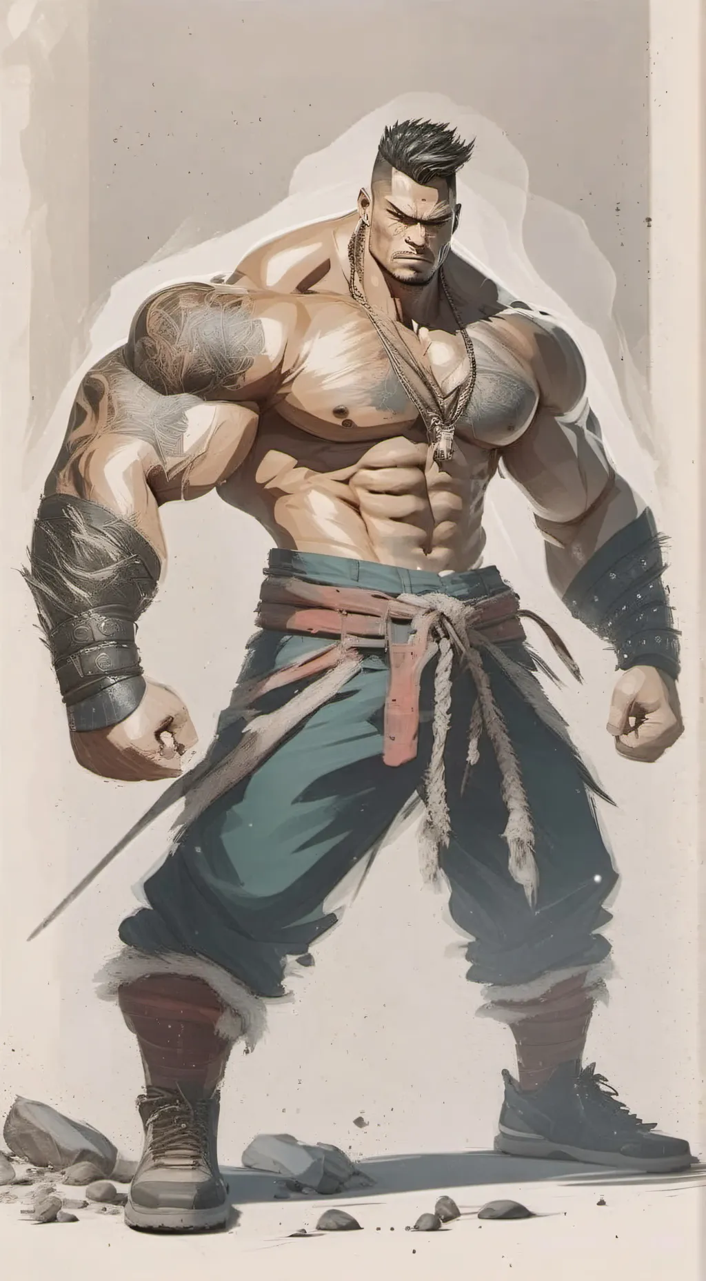 ai character: Giga Chad  background