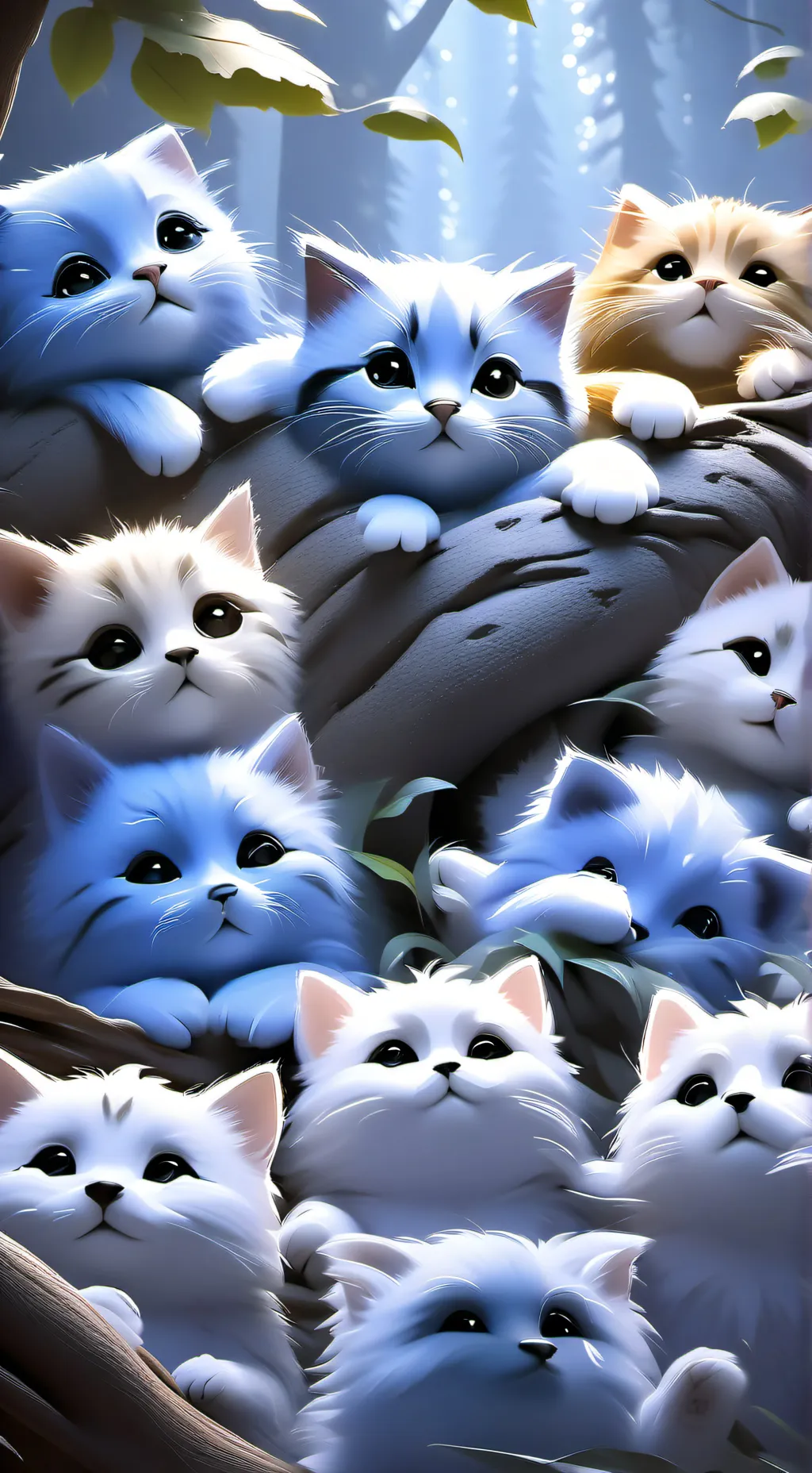ai character: 11 kittens background
